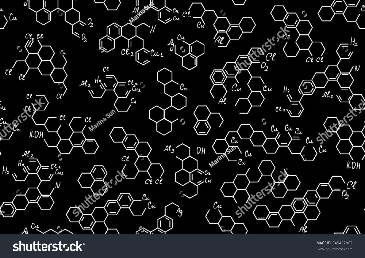 Scientific Vector Seamless Pattern Chemical Connections Stock Vector ...