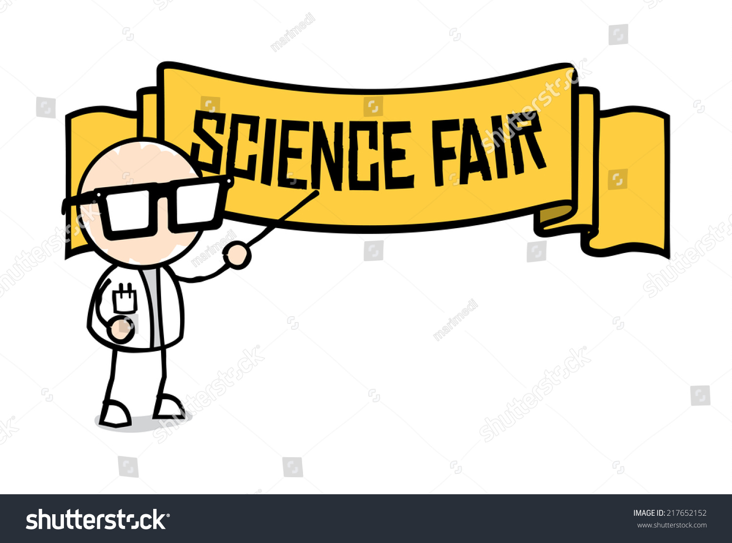 scientist pointing science fair