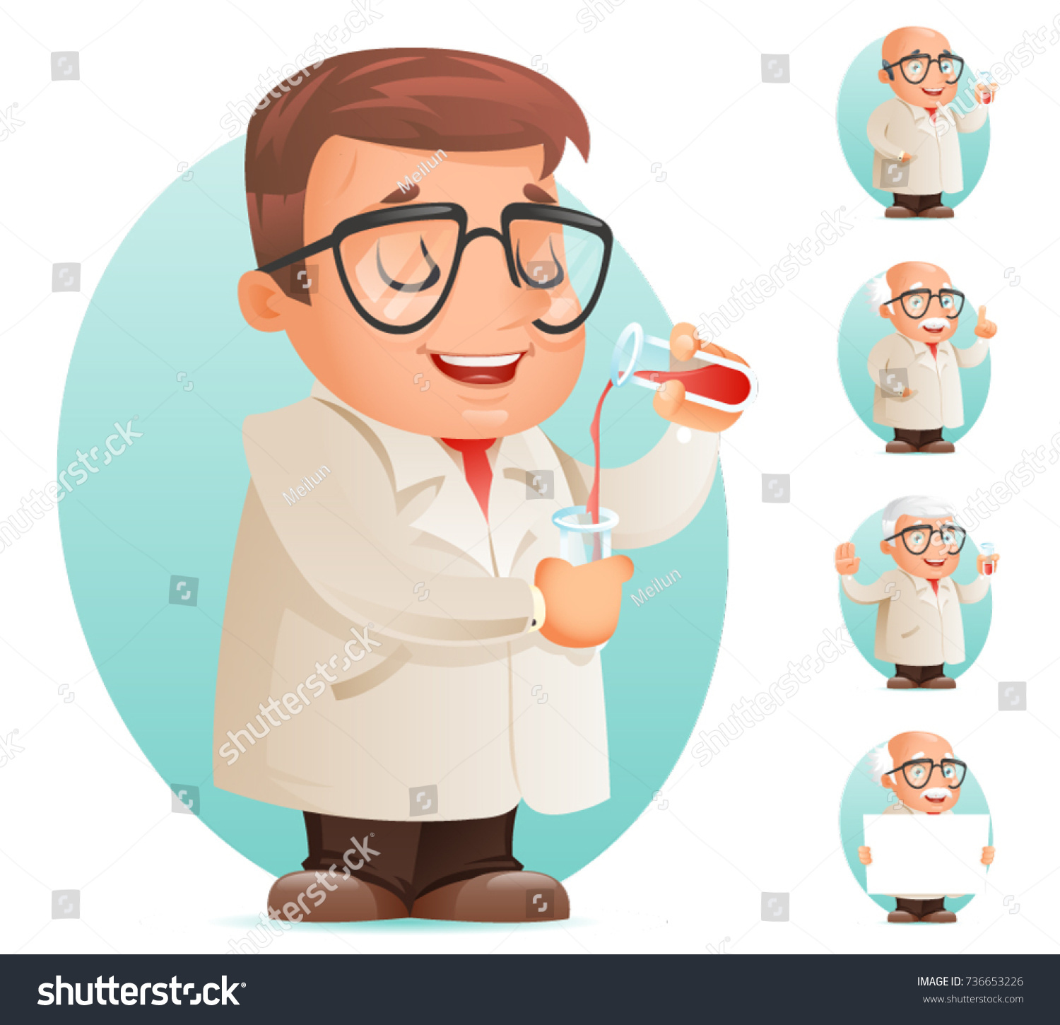 Scientist Testtube Icon Retro 3d Cartoon Stock Vector (Royalty Free ...