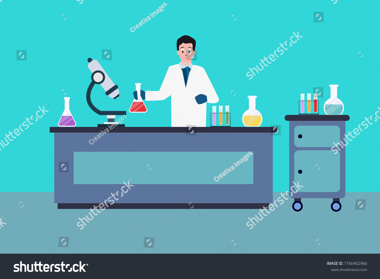 Scientist Vector Concept Portrait Doctor Laboratory Stock Vector Royalty Free 1766402966 1761