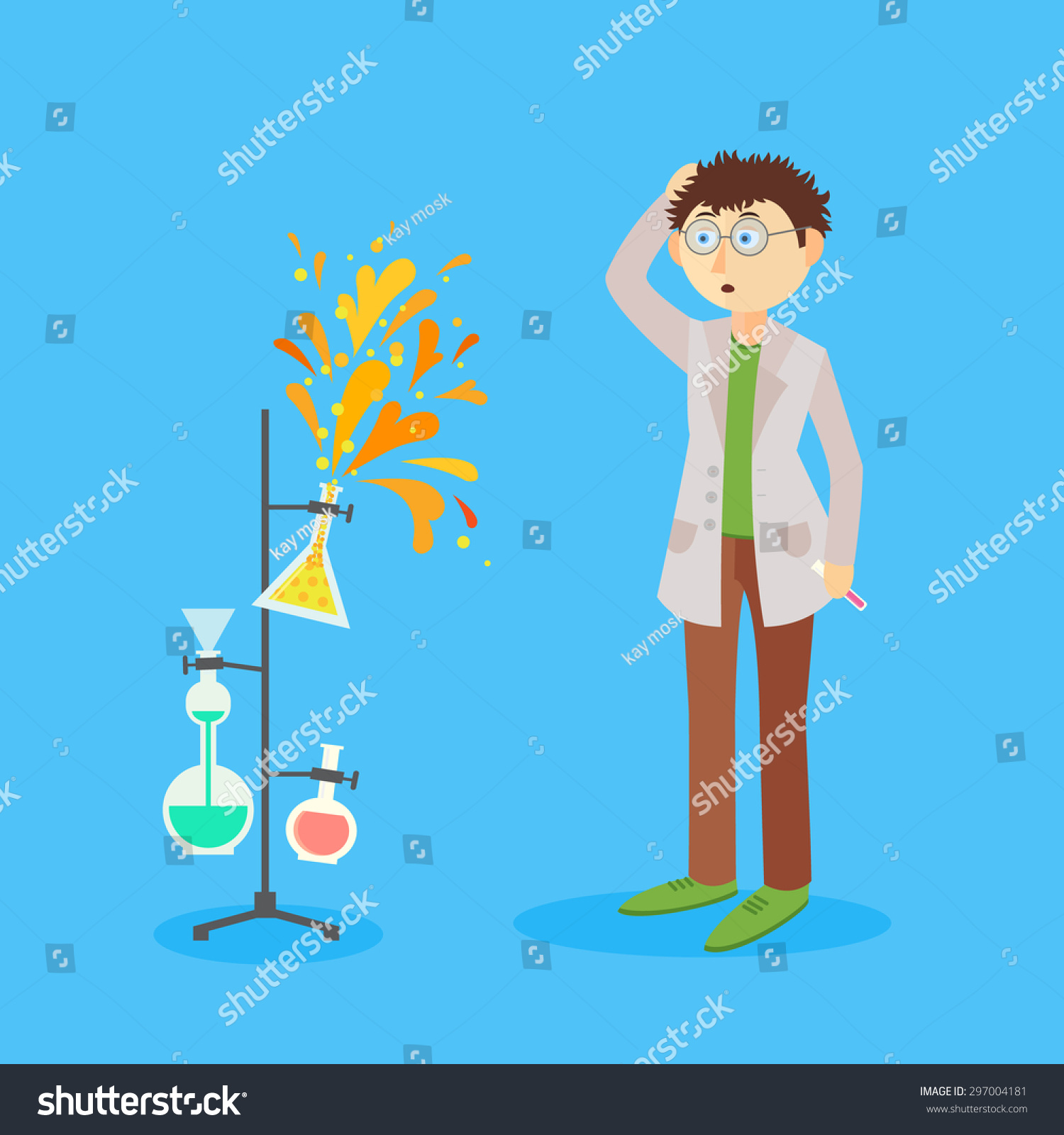 SVG of Scientists doing experiment when something goes wrong. It can be used for error 403/500  illustration,vector svg