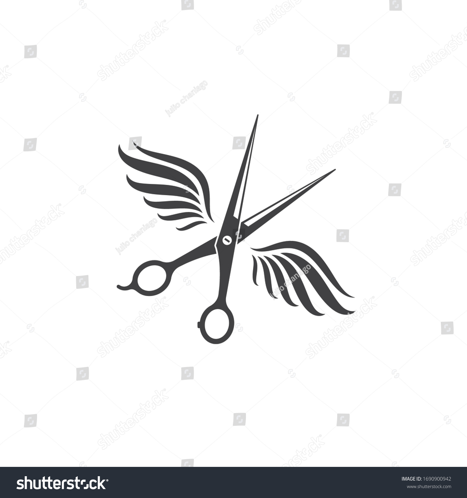 Scissor Icon Logo Vector Illustration Template Stock Vector (Royalty ...