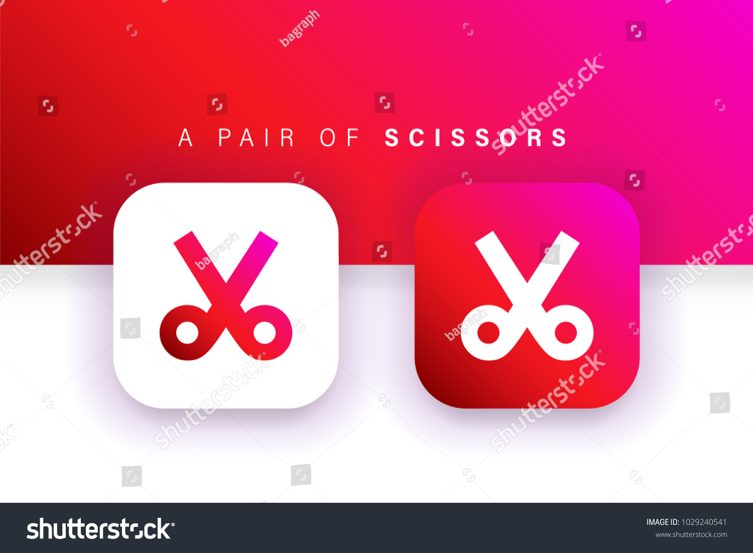 SVG of Scissors Icon. Cut, trim icon. Square contained. Use for brand logo, application, ux-ui, web. Red design. Compatible with jpg, png, eps, cdr, svg, pdf, ico, gif. svg