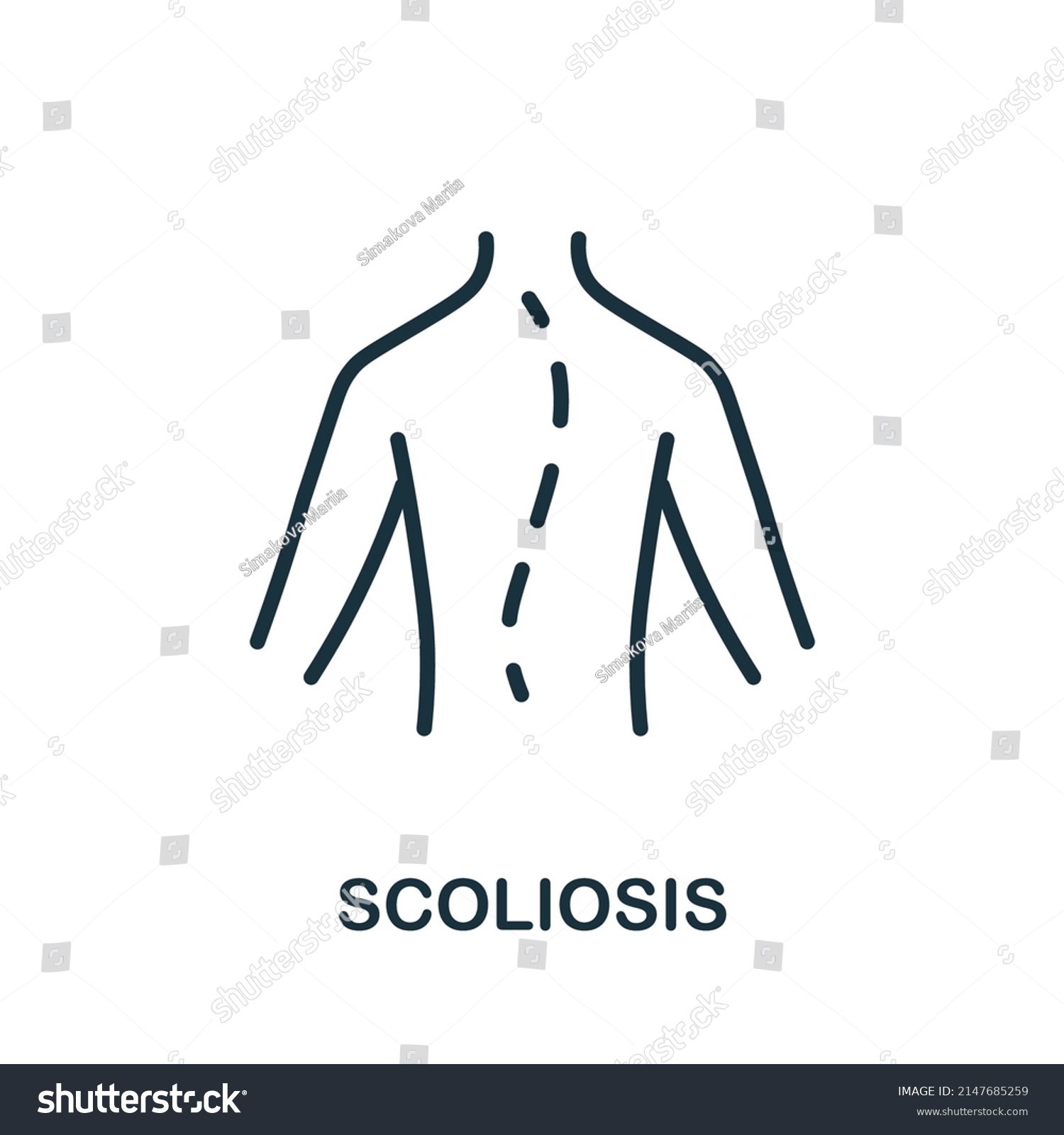 Scoliosis Icon Monochrome Simple Scoliosis Icon Stock Vector (Royalty ...