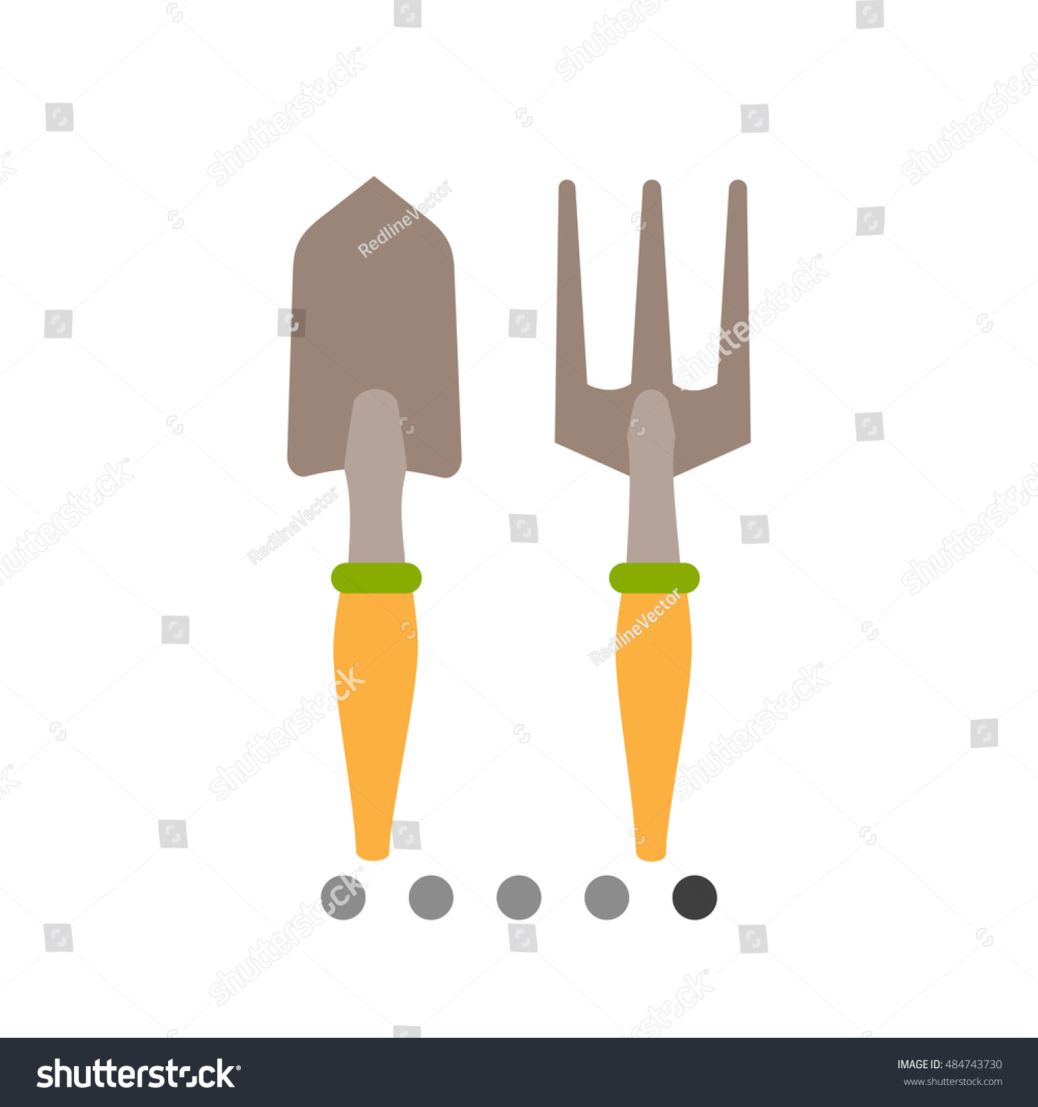 Scoop And Hand Rake Stock Vector 484743730 : Shutterstock