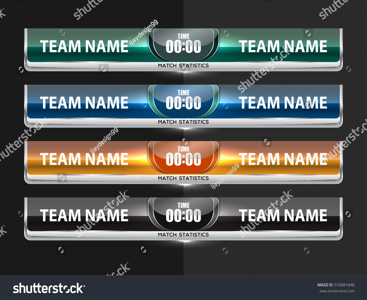 Scoreboard Broadcast Graphic Lower Thirds Template Stock Vector ...