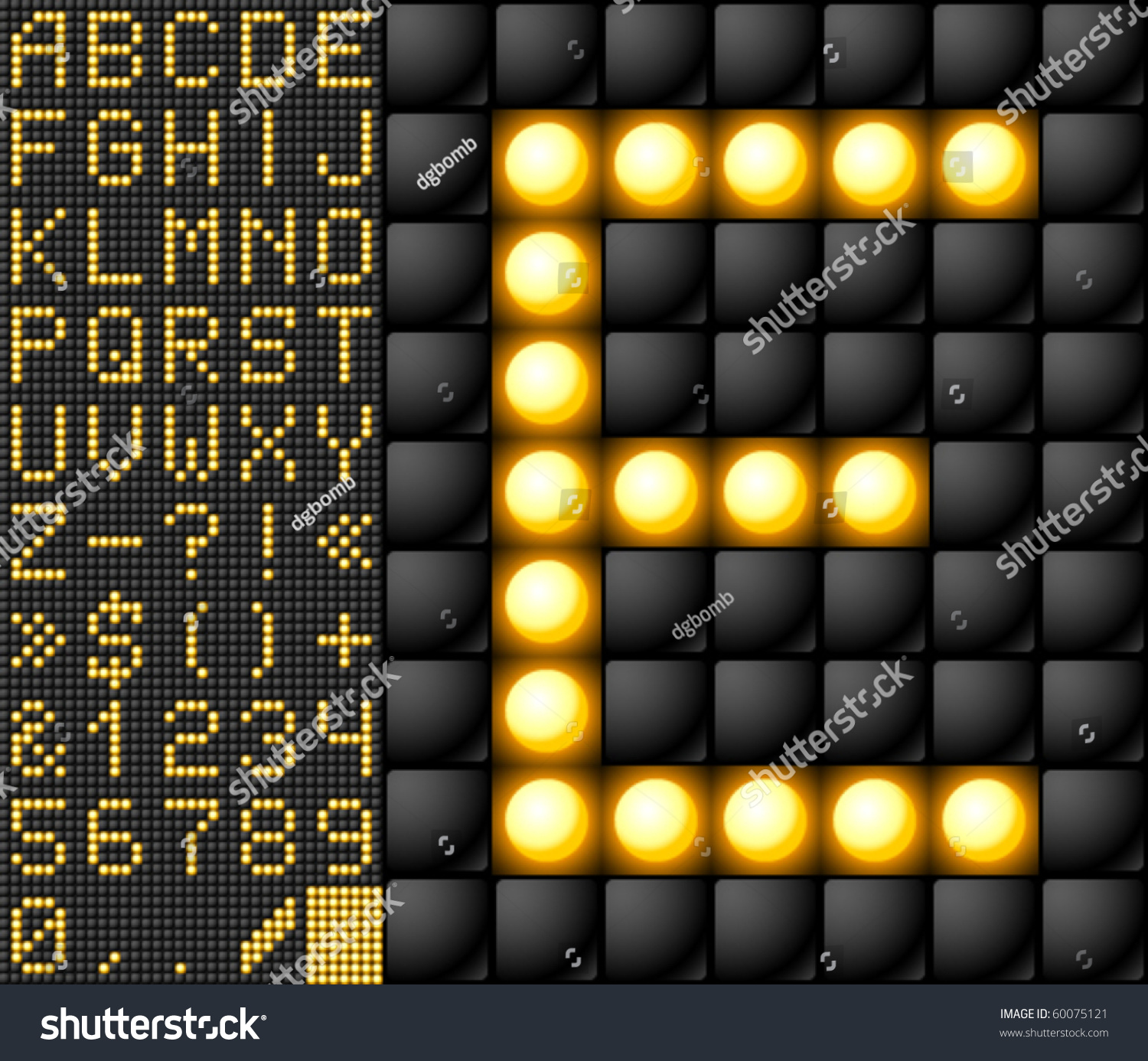 SVG of Scoreboard lamp alphabet svg