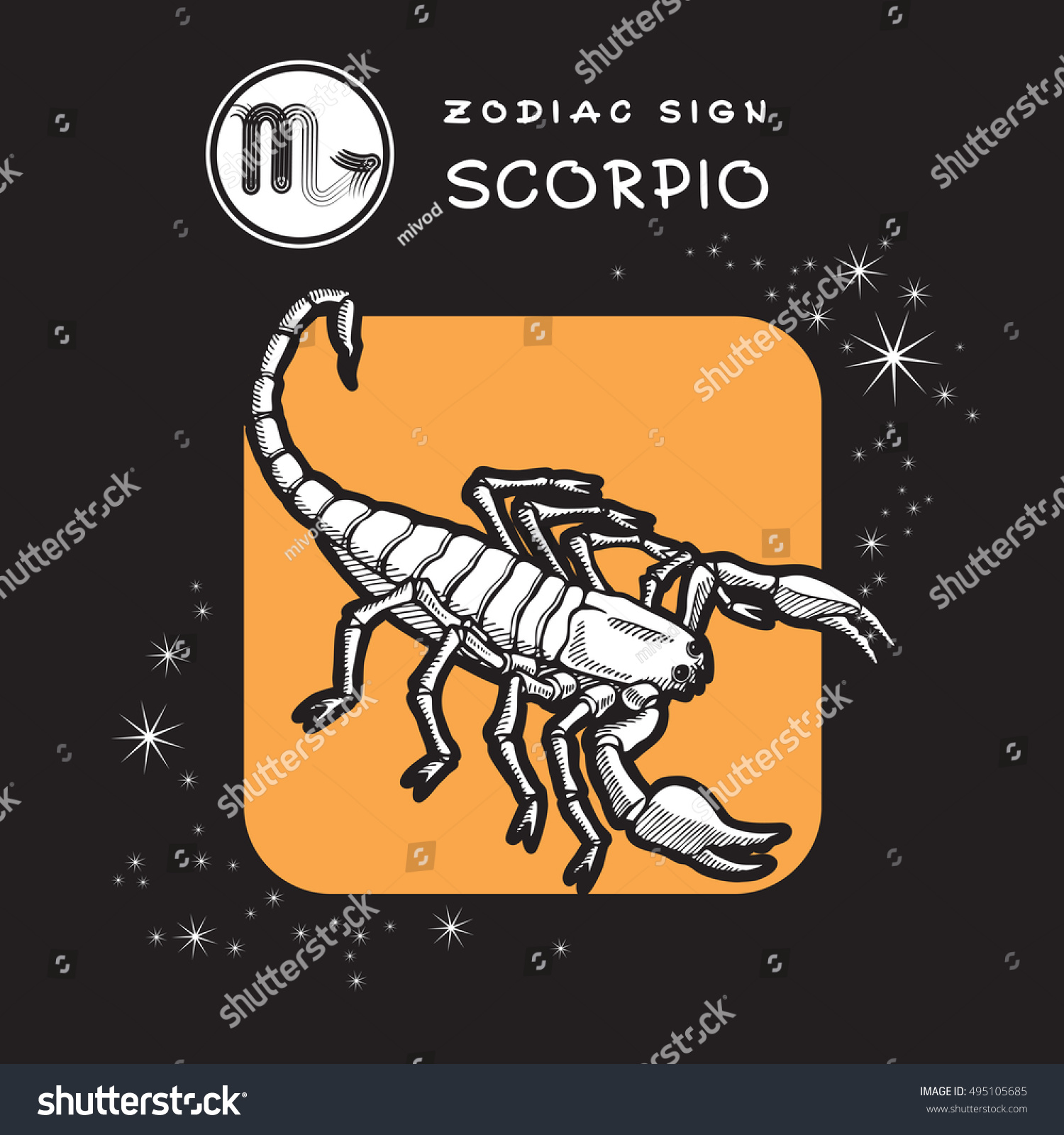 Scorpio - Astrology Sign. Vector Icon Of Zodiac Symbol. Traditional ...