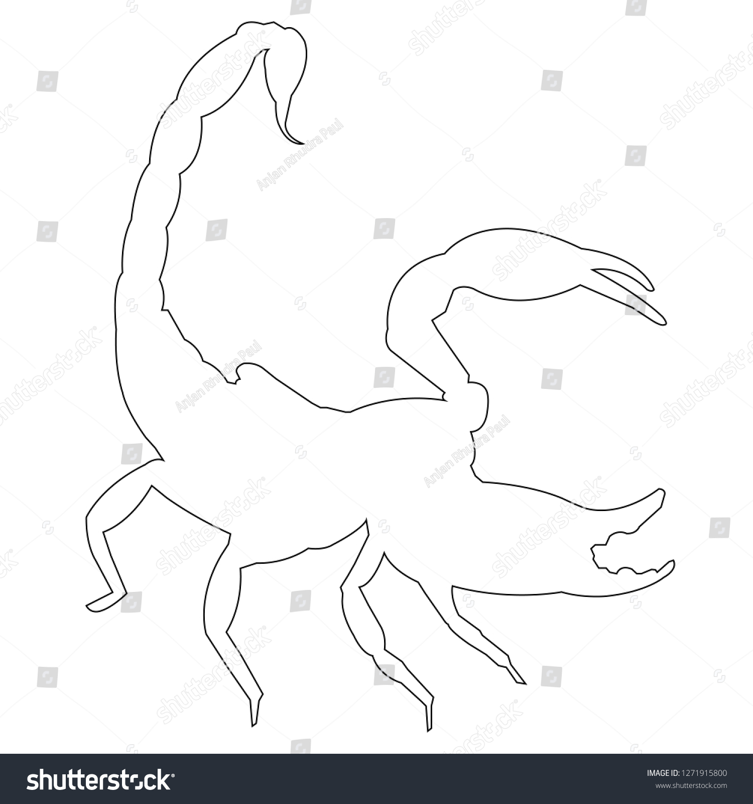 Scorpio Outline Vector Icon Eps Stock Vector (Royalty Free) 1271915800 ...