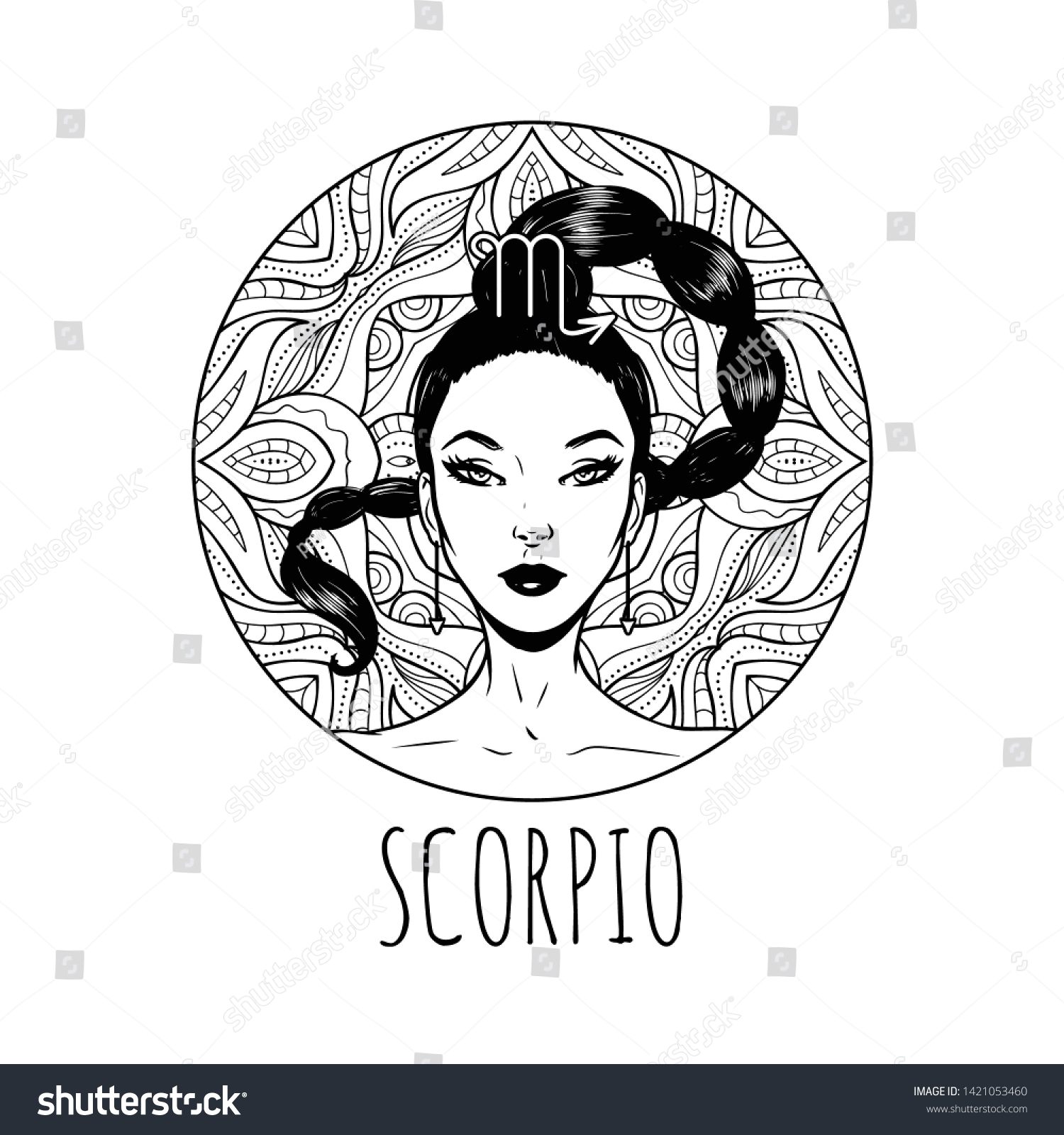 Download Scorpio Zodiac Sign Artwork Adult Coloring Stock Vector Royalty Free 1421053460