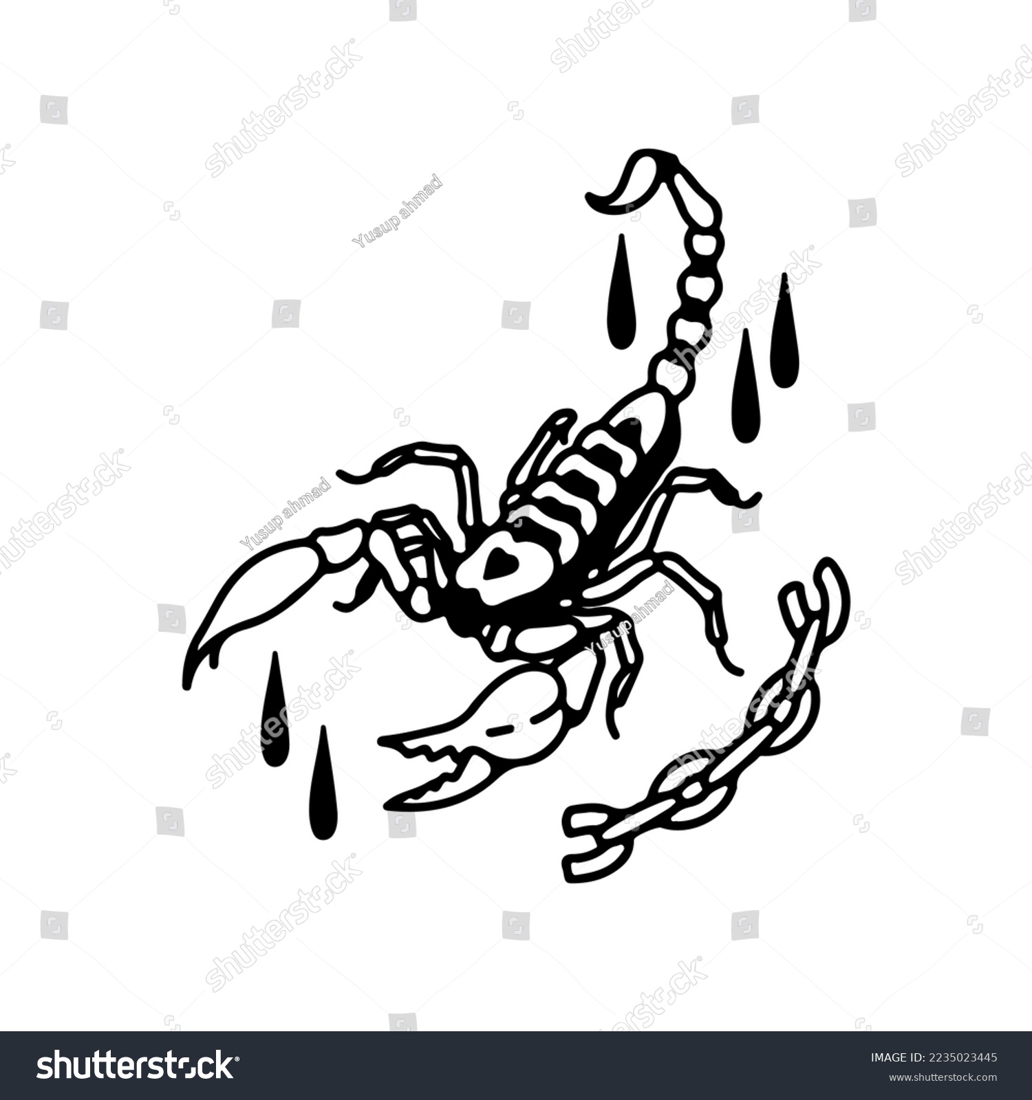 SVG of scorpion and chain vector illustration svg