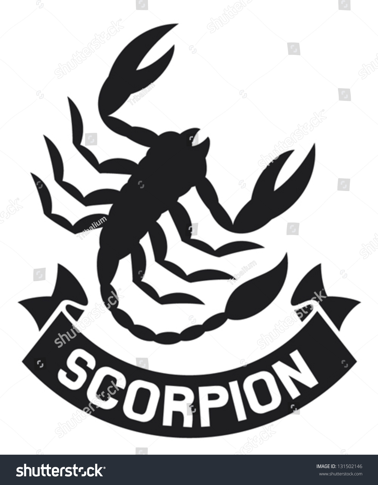 Scorpion Label (Scorpion Symbol) Stock Vector Illustration 131502146 ...