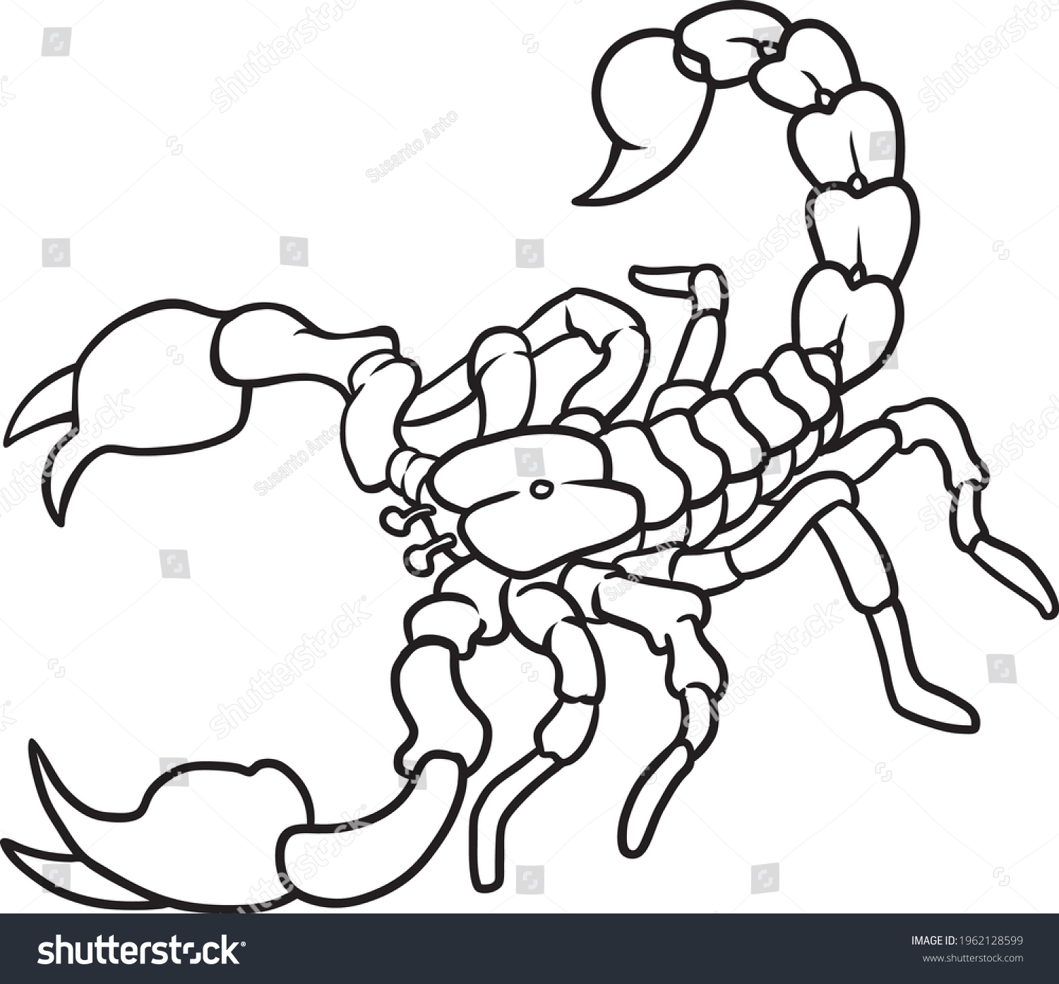 Scorpion Line Vector Illustration Isolated On Stock Vector (Royalty ...