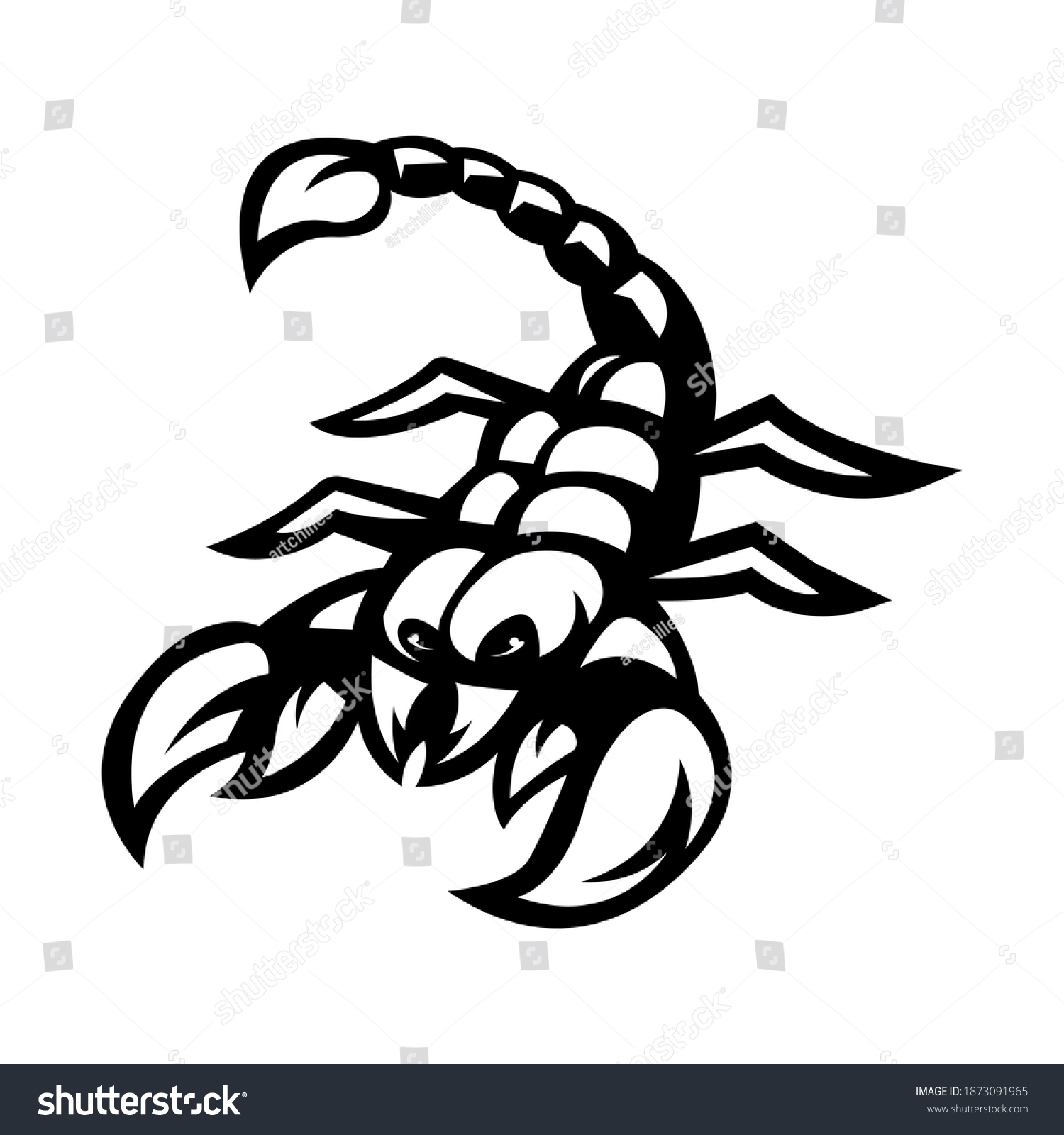 Scorpion Mascot Logo Silhouette Version Scorpio Stock Vector (Royalty ...