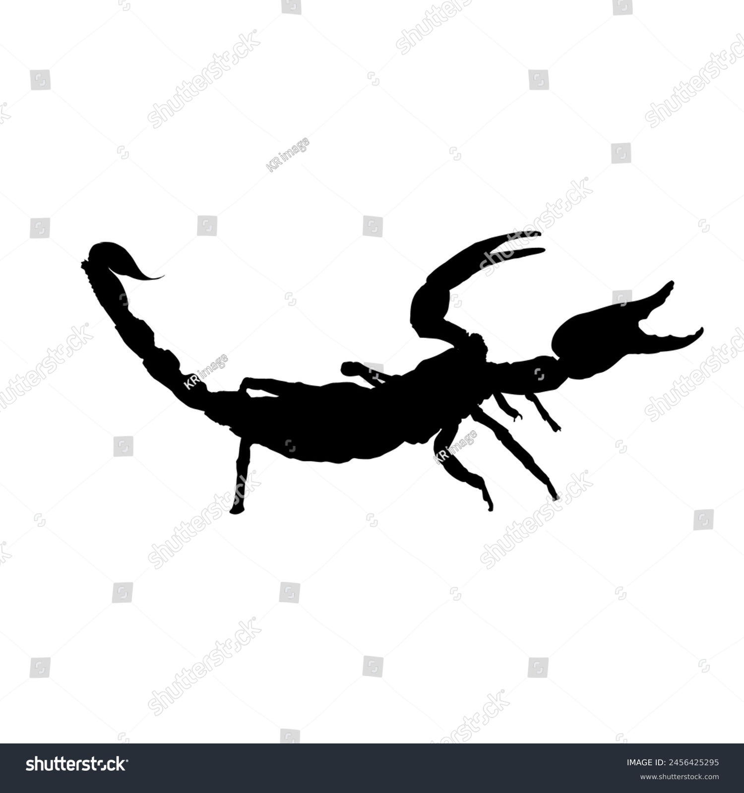 black scorpion silhouette on white background clip art preview