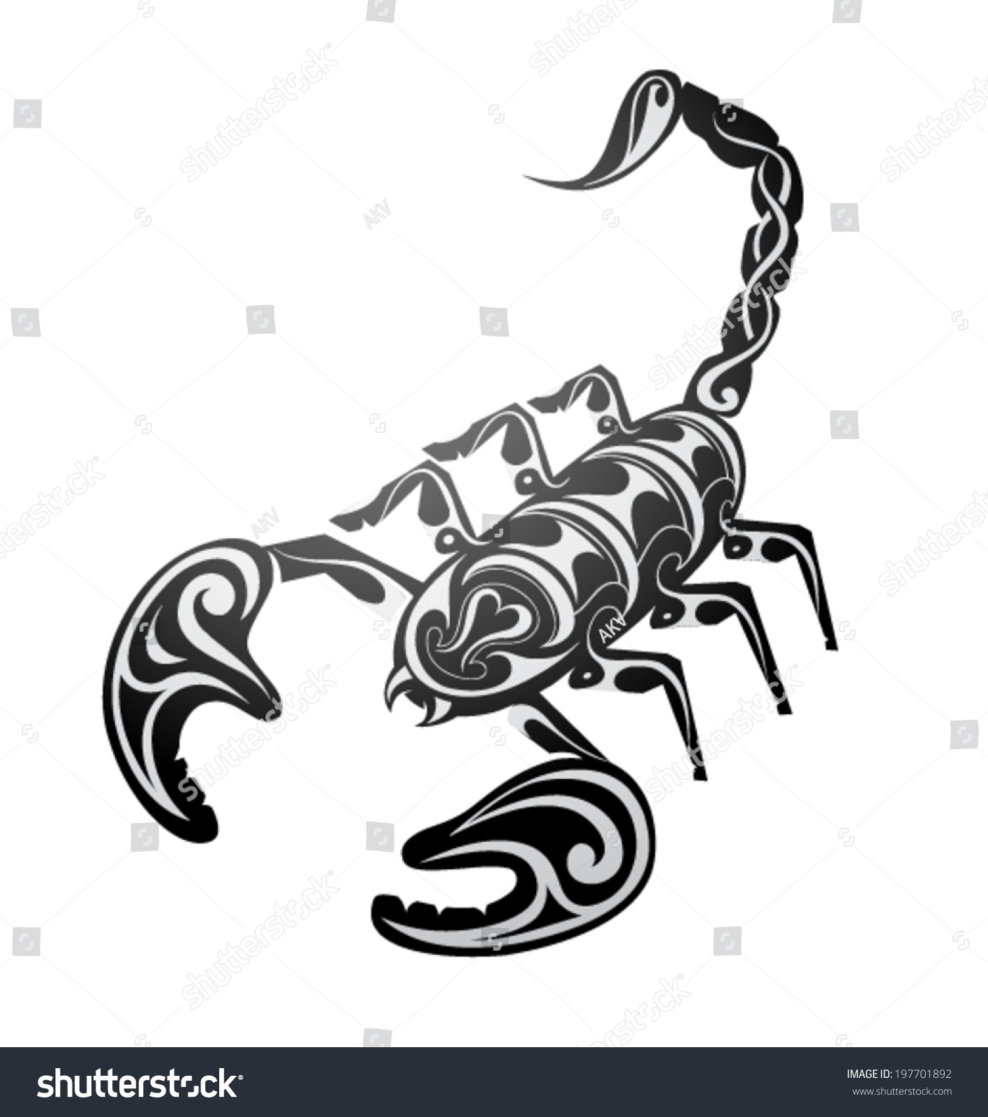 Scorpion Tattoo Stock Vector (Royalty Free) 197701892 - Shutterstock