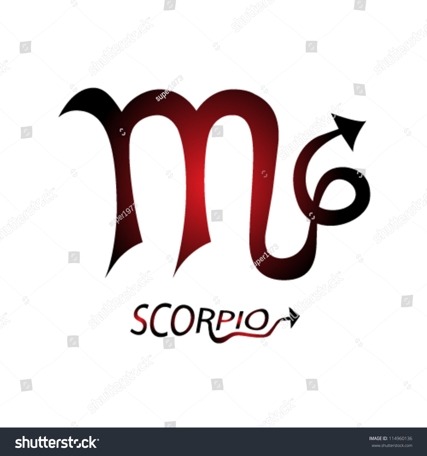 Scorpion Zodiac Sign Vector Illustration - 114960136 : Shutterstock