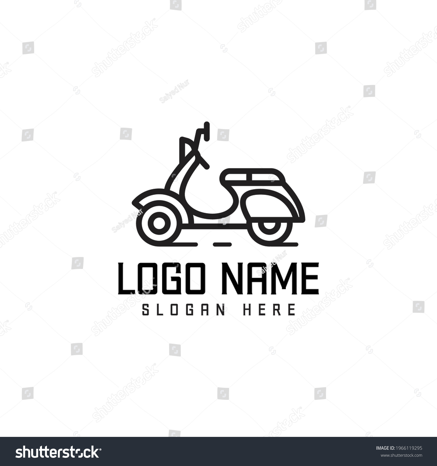 Scoter Logo Outline Vehicle Logo Icon Stock Vector (Royalty Free ...