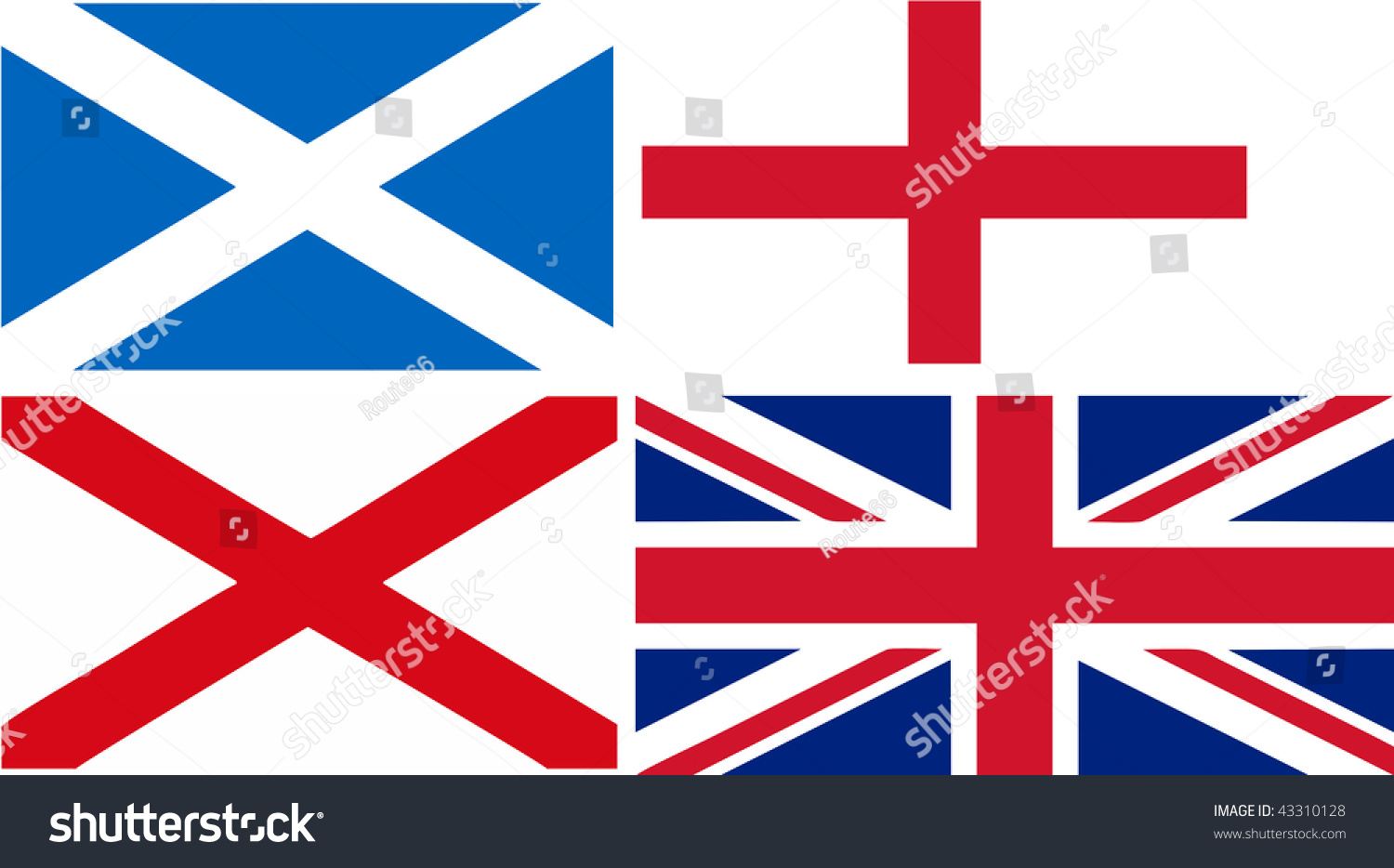 Scotland England Ireland Union Jack Flag Stock Vector 43310128 ...