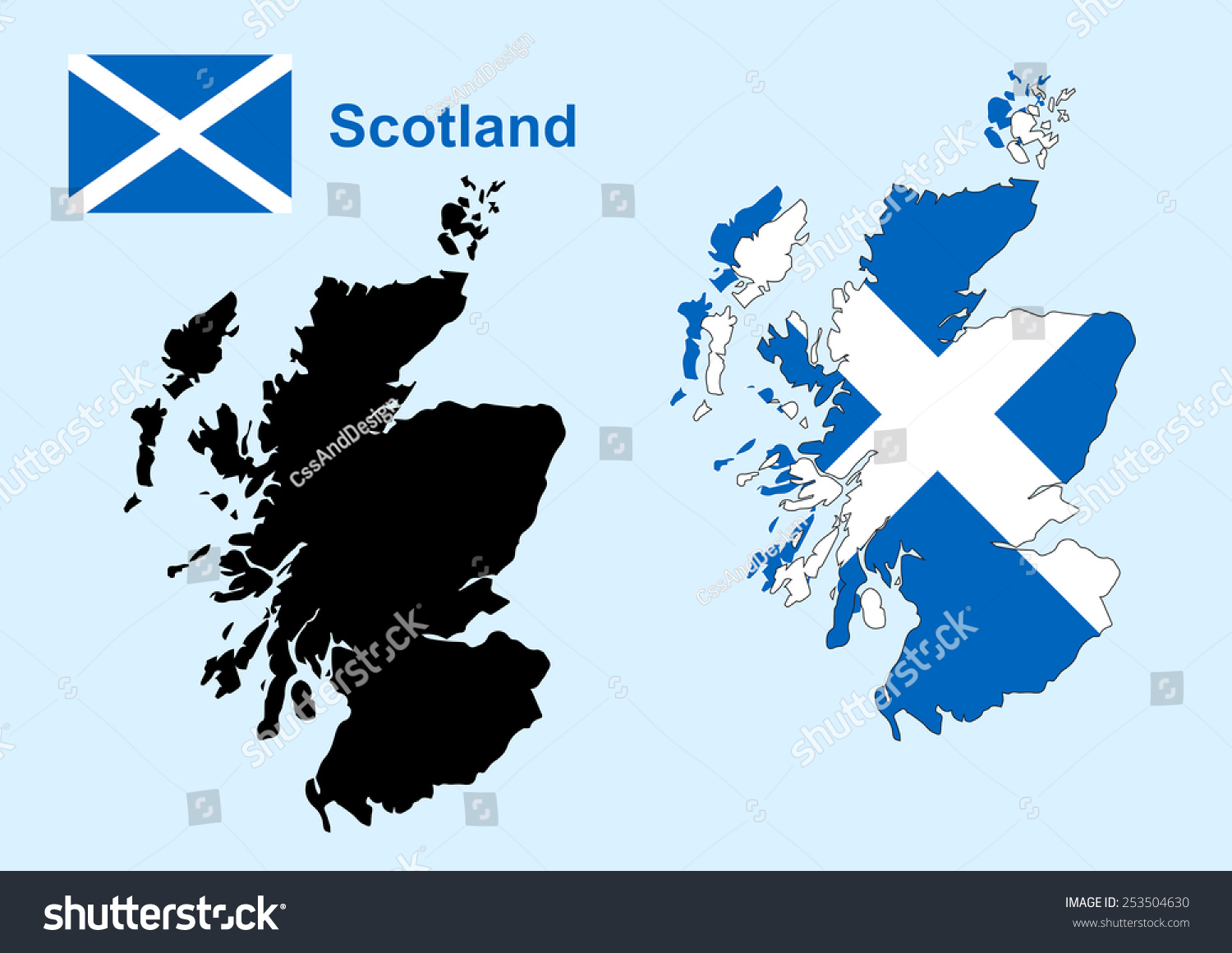 Scotland Map Vector Scotland Flag Vector Stock Vector (Royalty Free ...