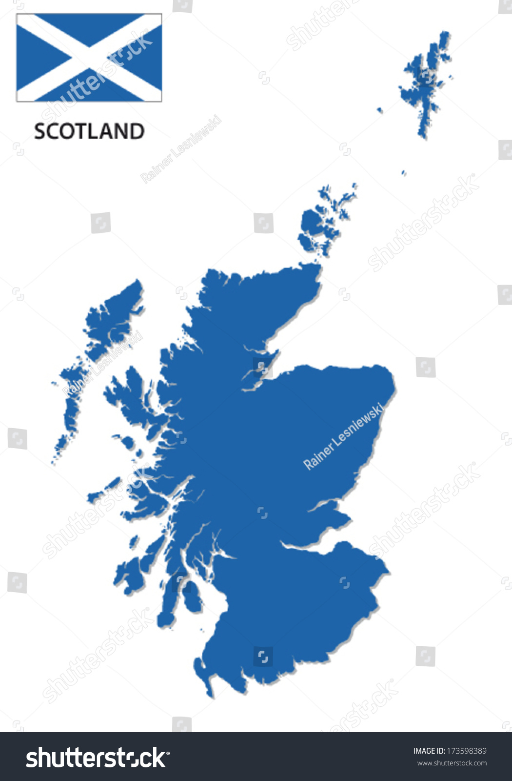 Scotland Map Flag Stock Vector (Royalty Free) 173598389