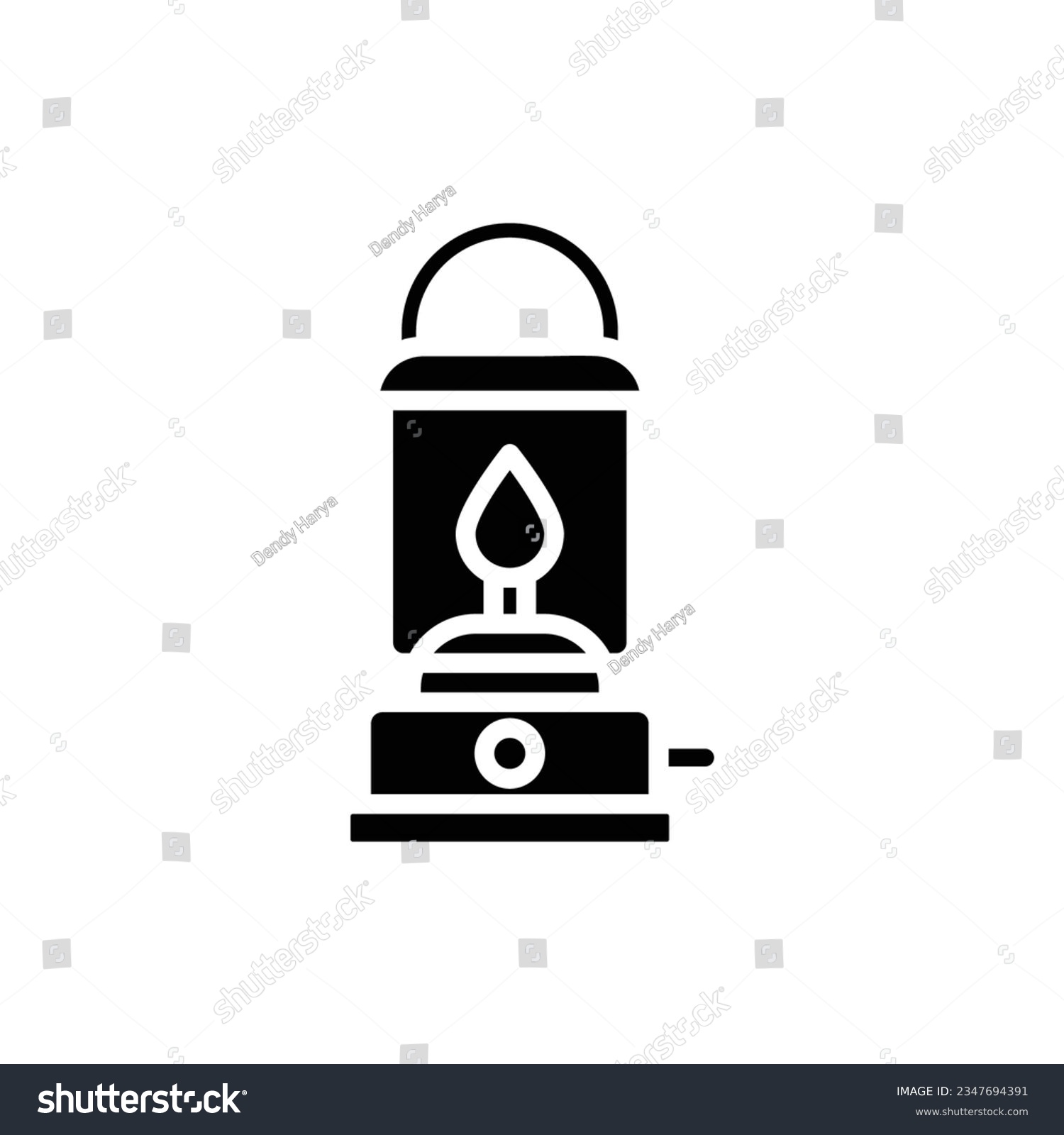 black lantern with flame icon clip art preview
