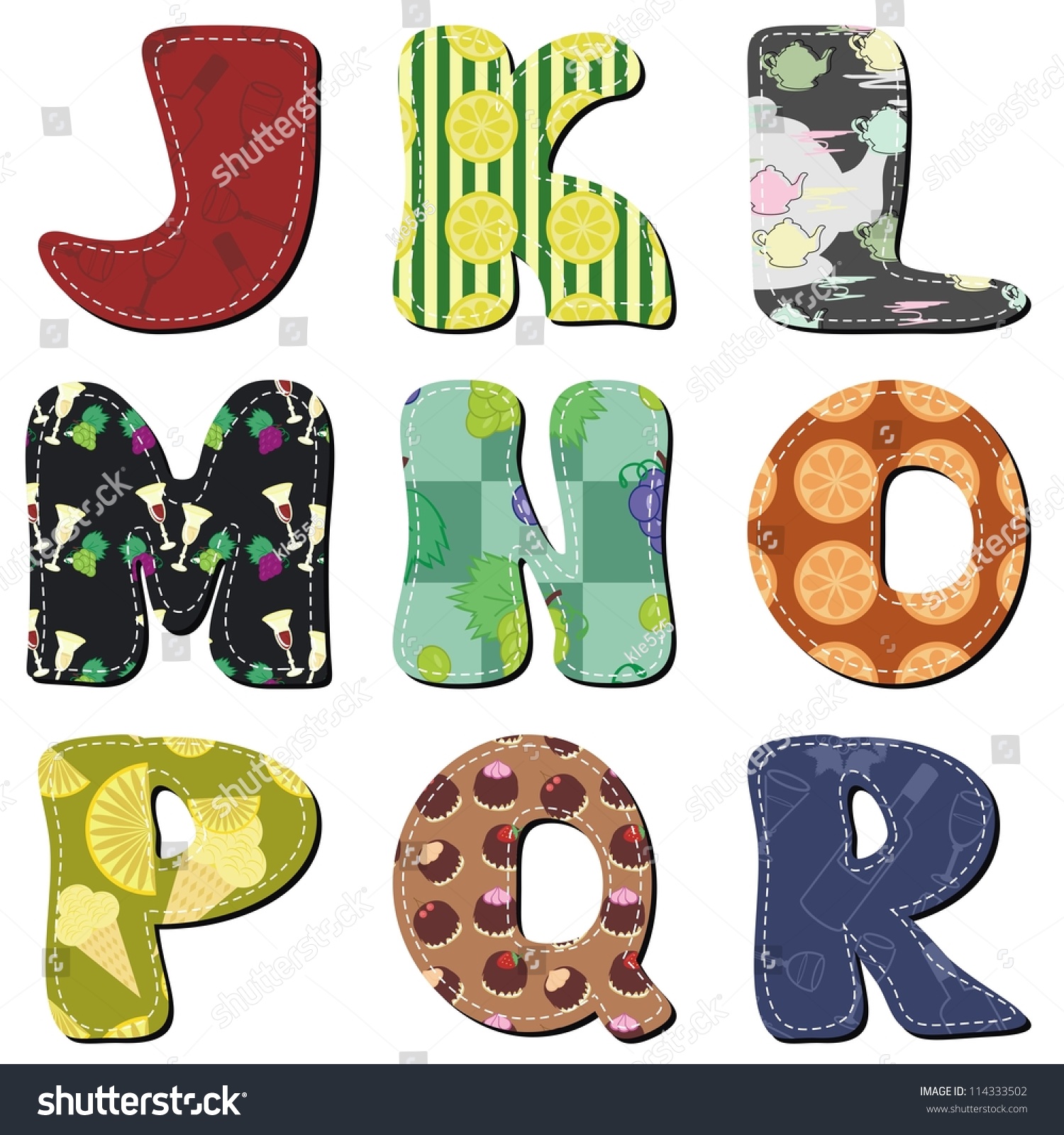 Scrapbook Alphabet Part 2 Stock Vector (Royalty Free) 114333502