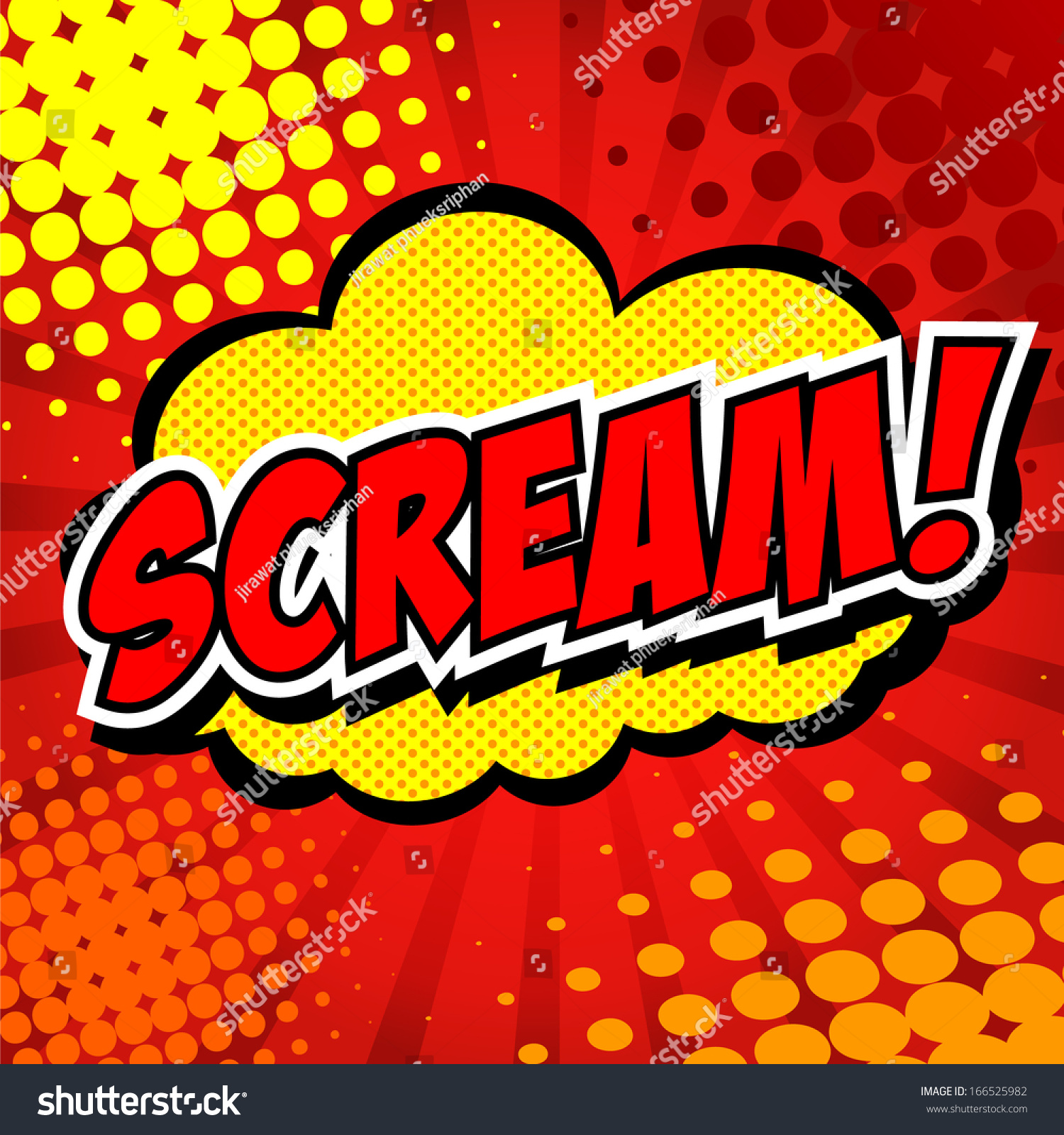 Scream Comic Speech Bubble Cartoon Stock Vector 166525982 - Shutterstock