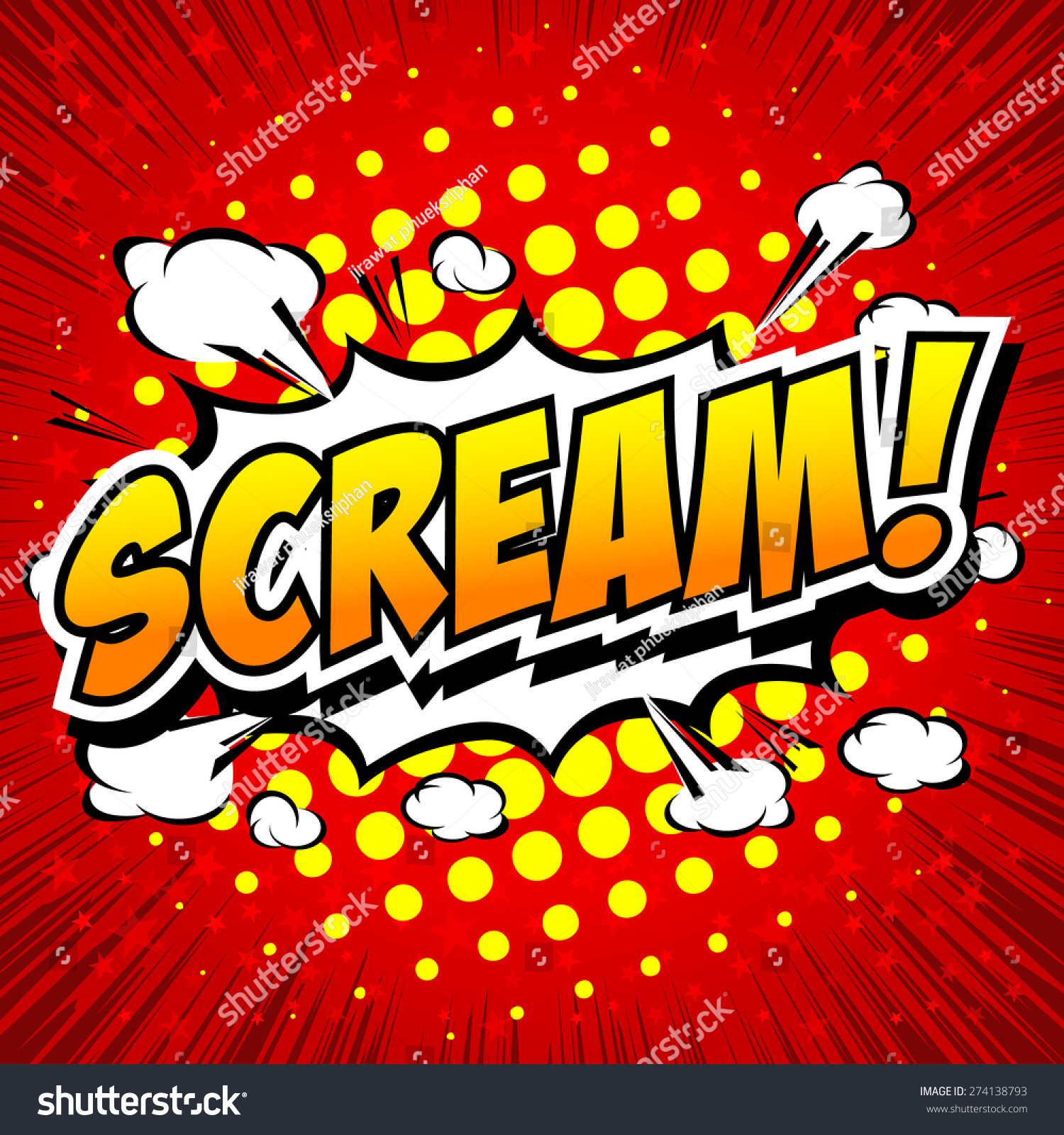 Scream Comic Speech Bubble Cartoon Stock Vector (Royalty Free ...