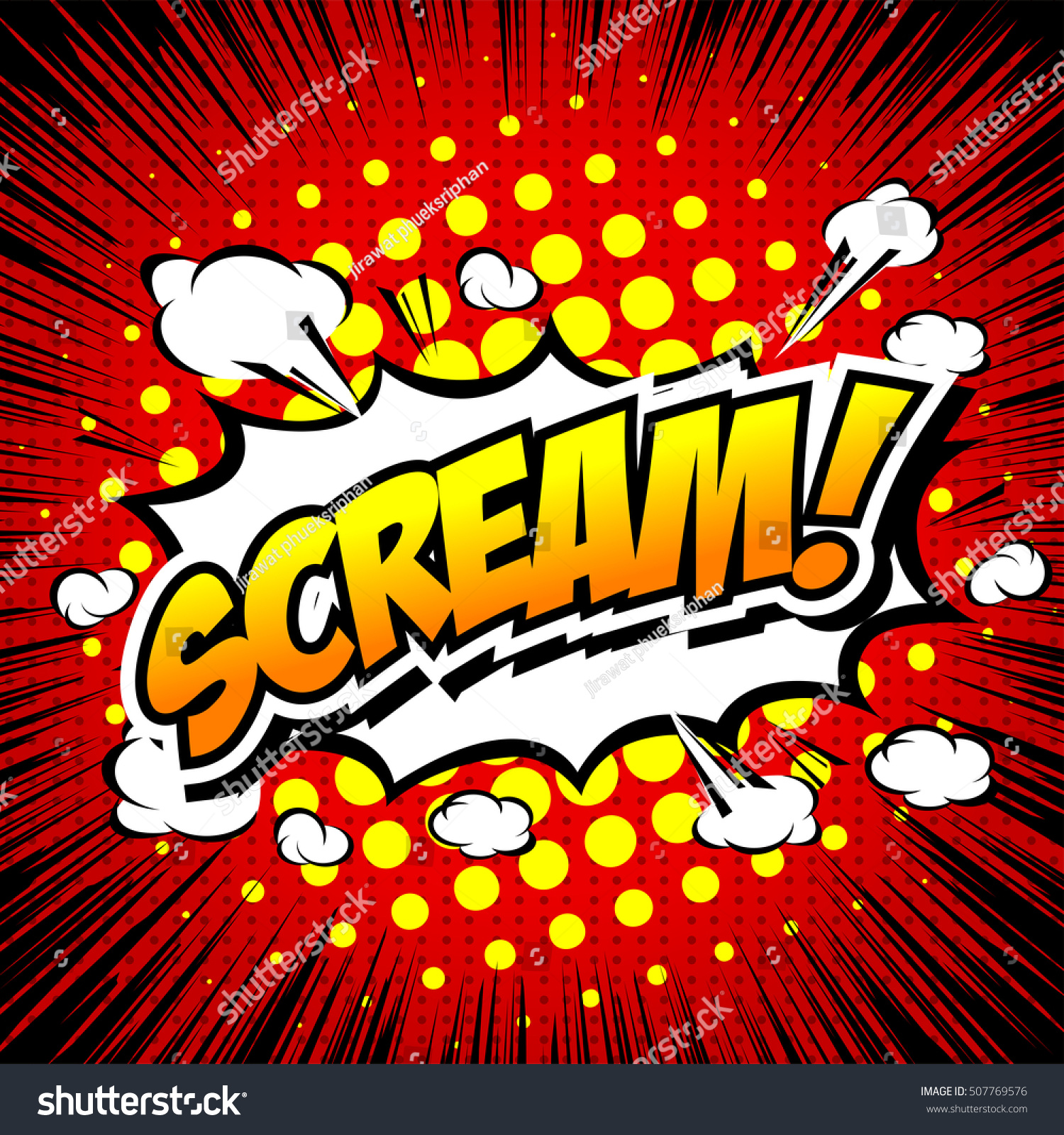 Scream Comic Speech Bubble Cartoon Stock Vector (Royalty Free ...