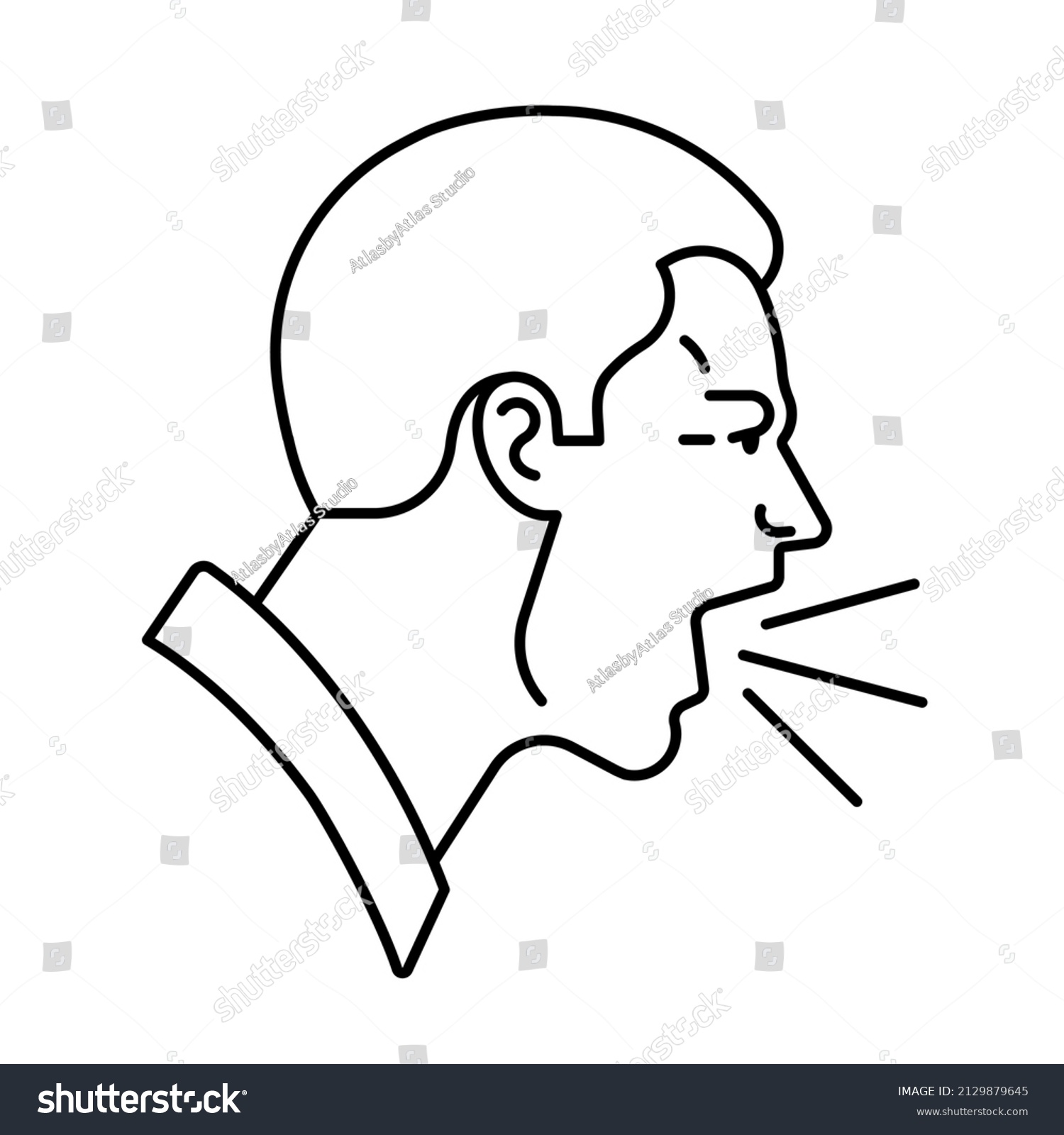 Screaming Man Icon Angry Furious Person Stock Vector (royalty Free 