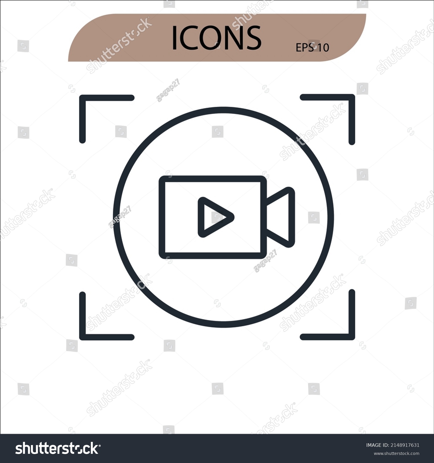 Screen Recording Icons Symbol Vector Elements Stock Vector (Royalty ...