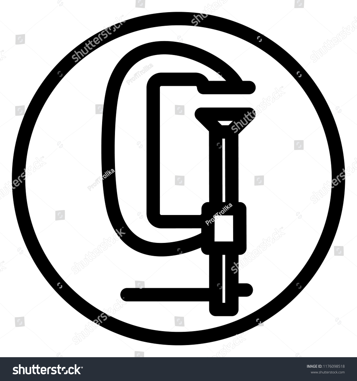 Screw Clamp Outline Icon Gclamp Vector Stock Vector (Royalty Free ...