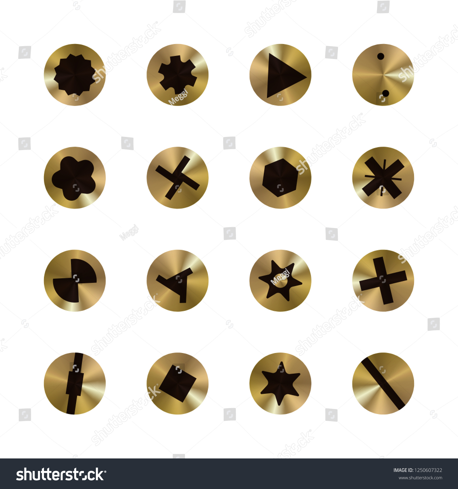 Screwdriver Head Types Vector Illustration Icons เวกเตอร์สต็อก (ปลอด