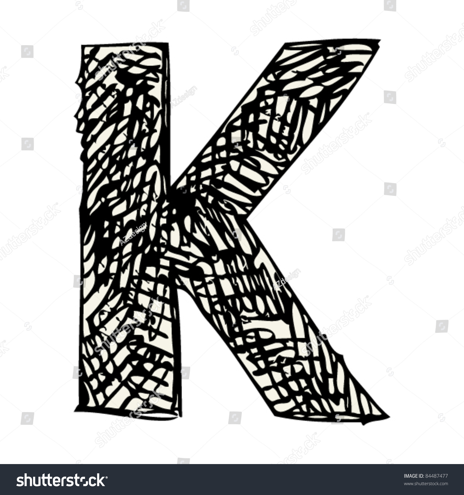 Scribble Alphabet Doodle Letter K Stock Vector 84487477 - Shutterstock