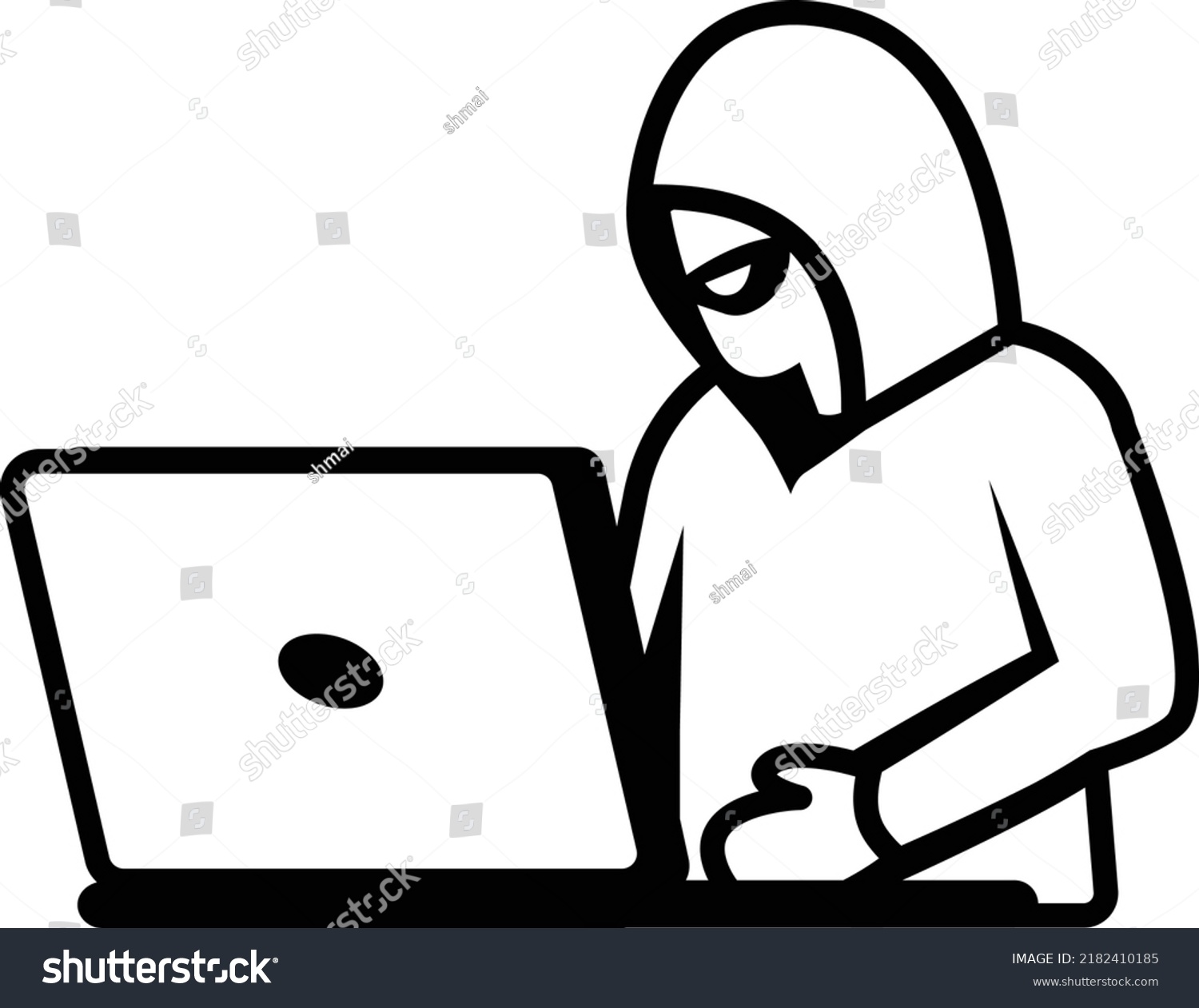 Script Kiddie Working On Laptop Concept Stock Vector (Royalty Free ...