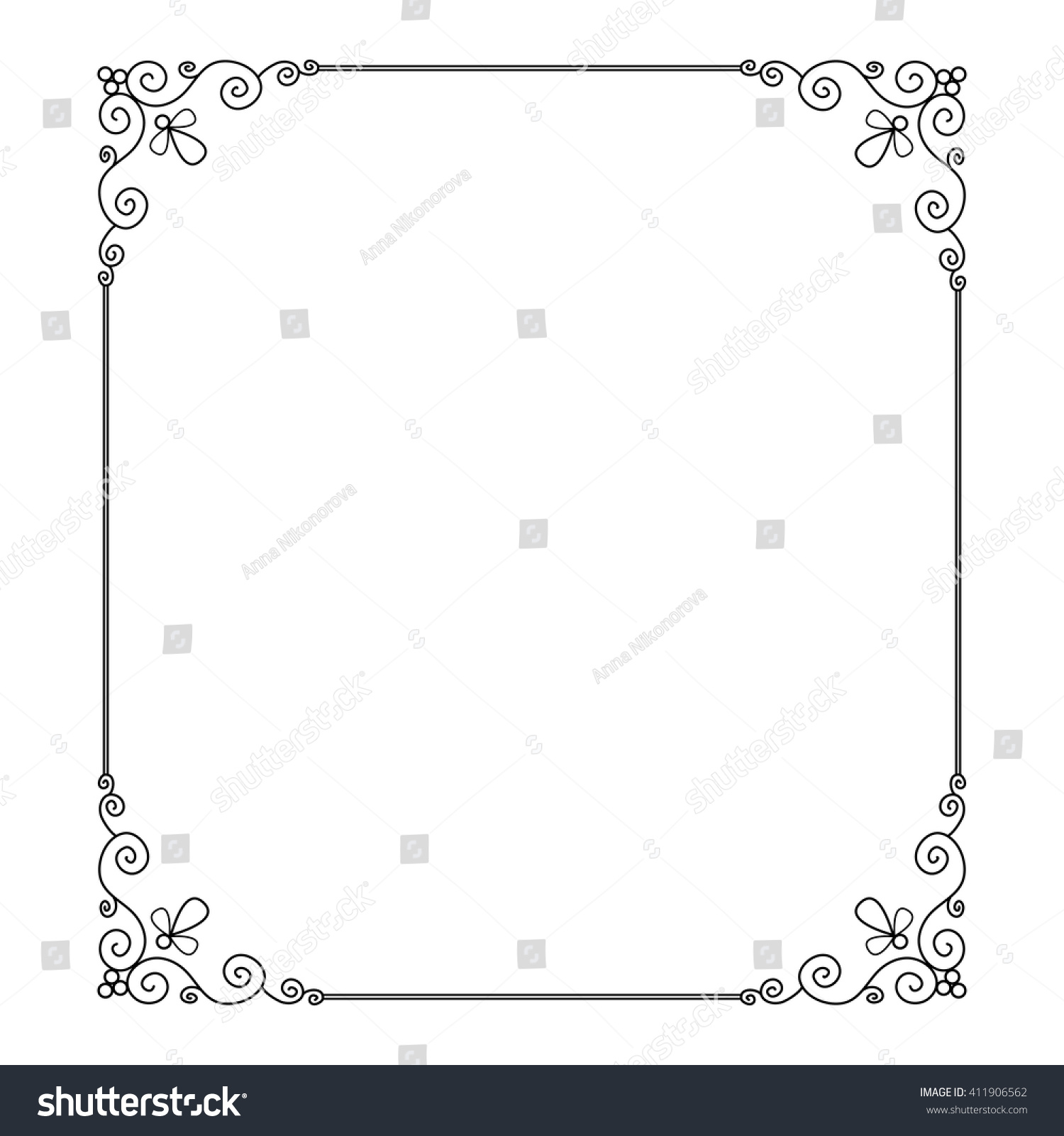 Scroll Border Vector Stock Vector 411906562 - Shutterstock