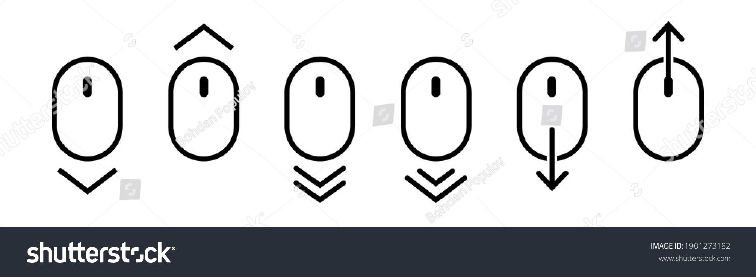 SVG of Scroll mouse icon collection. Scroll down and up line icons set. Scrolling outline vector symbol. Vector illustration. svg