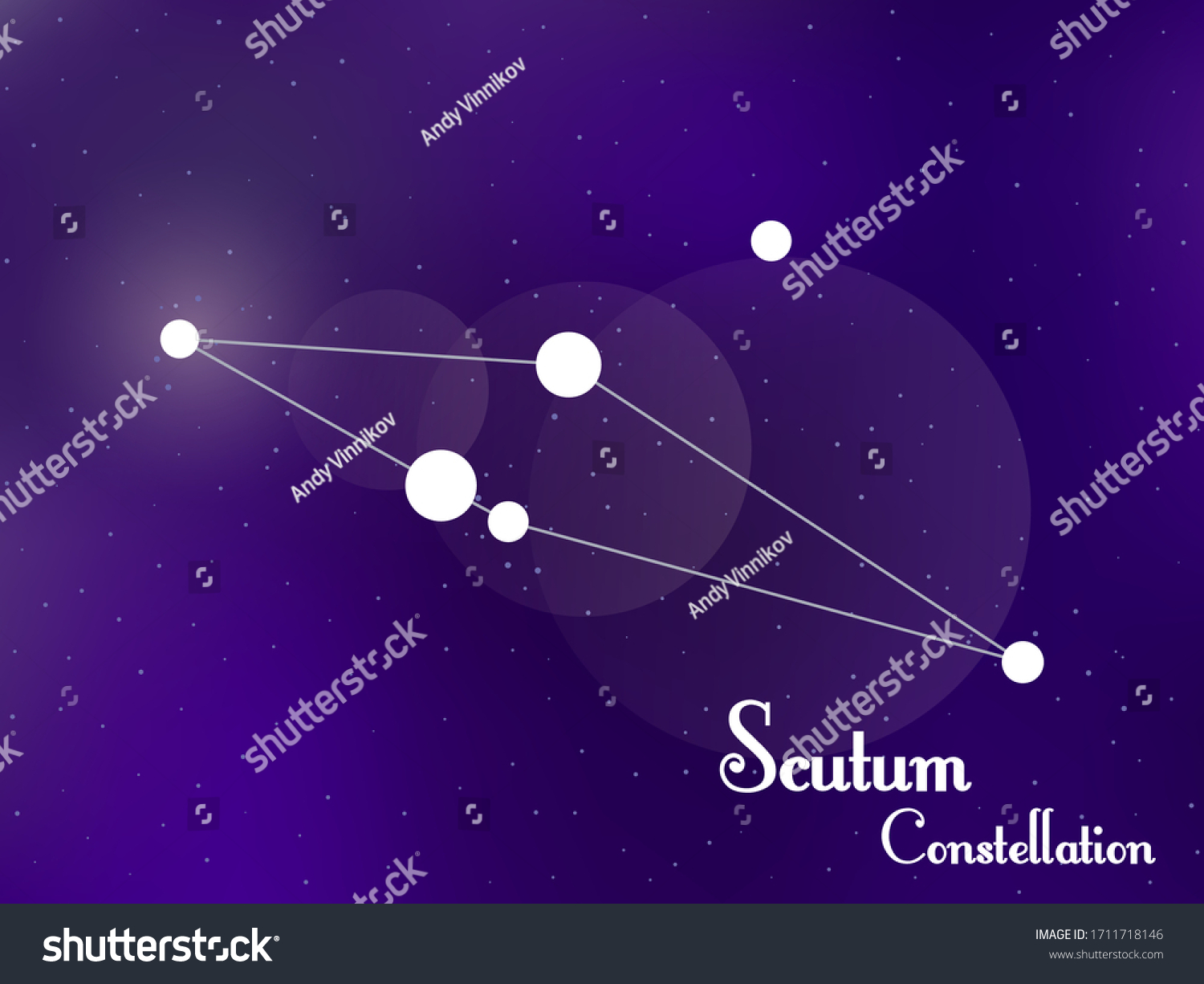 Scutum Constellation Starry Night Sky Cluster Stock Vector (Royalty ...