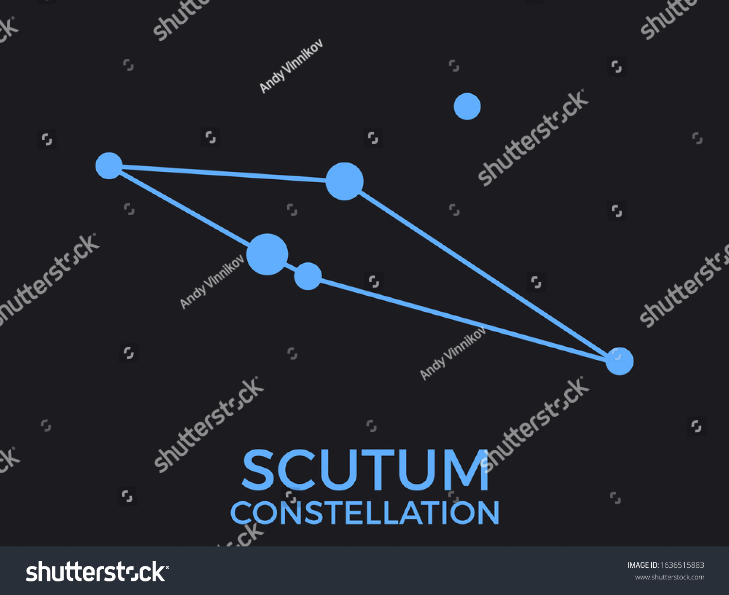 Scutum Constellation Stars Night Sky Cluster: Vector De Stock (libre De ...