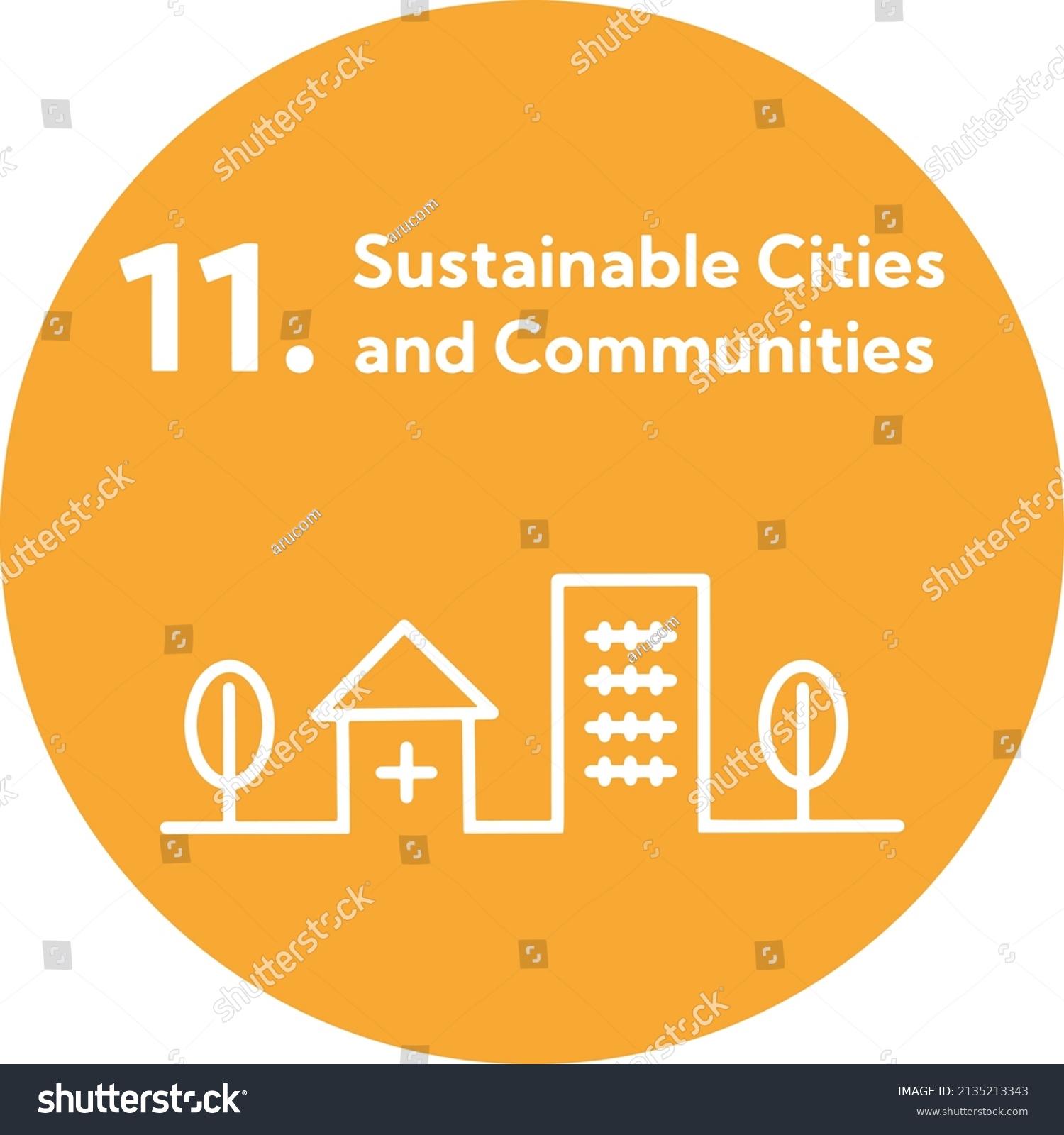 Sdgs 11sustainable Cities Communities Round Icon Stock Vector (Royalty ...