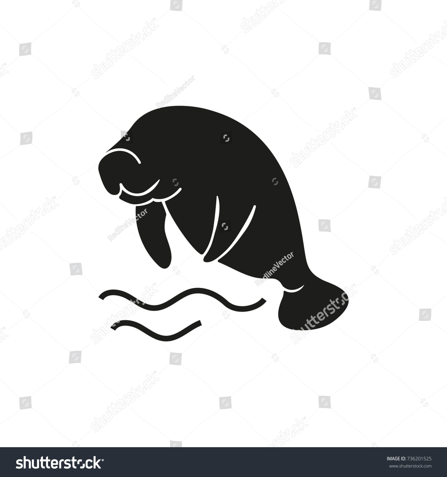 SVG of Sea cow jumping out of water icon svg