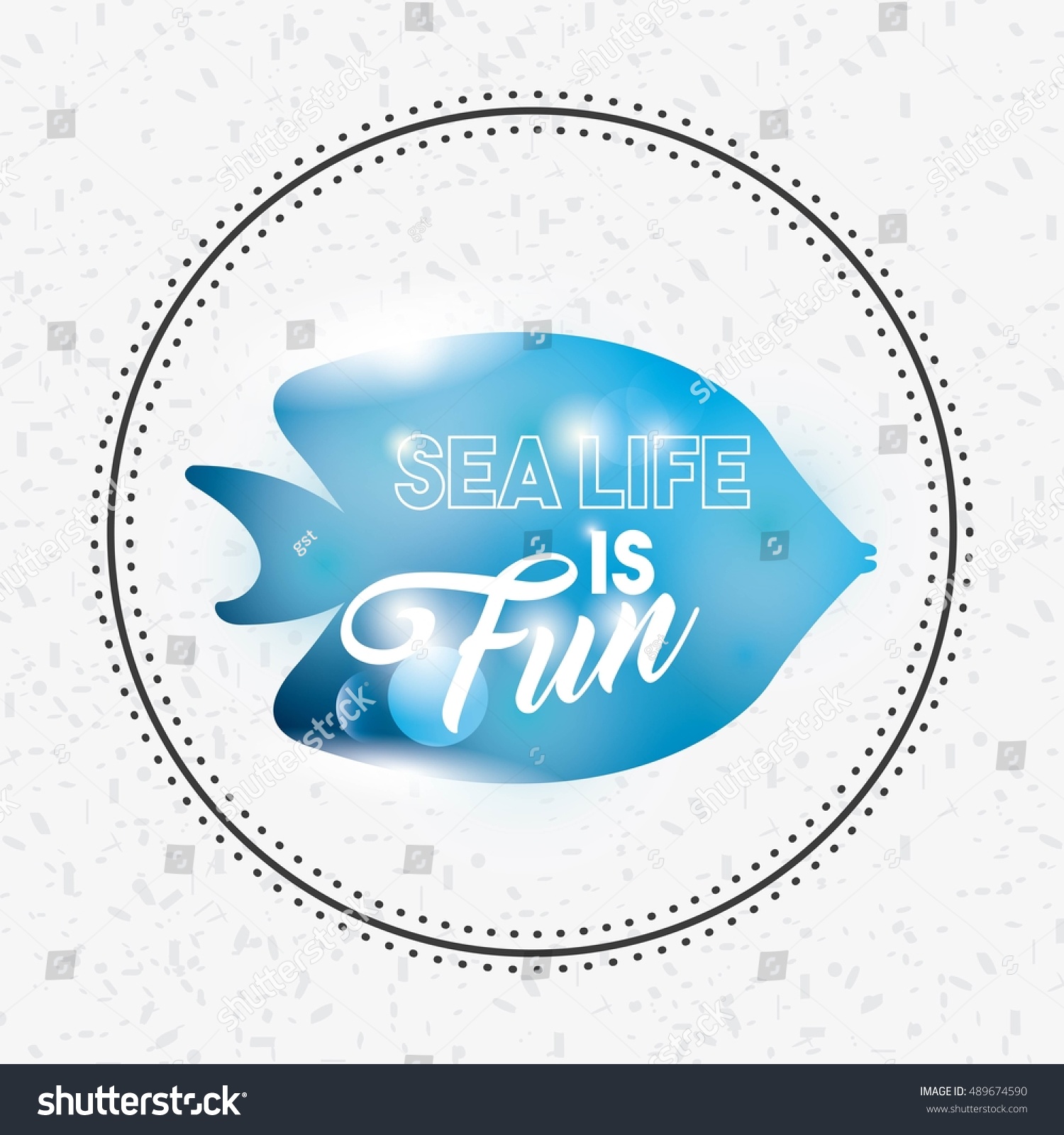 Sea Life Conceptual Poster Vector Illustration Stock Vector (royalty 