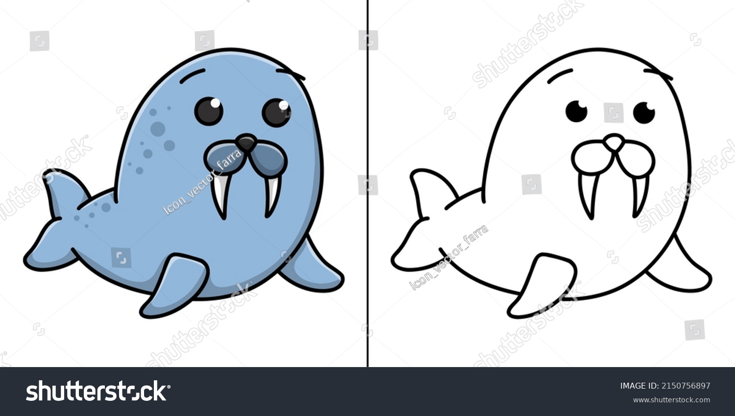 Sea Lion Icon Cartoon Ocean Animal Stock Vector (Royalty Free ...