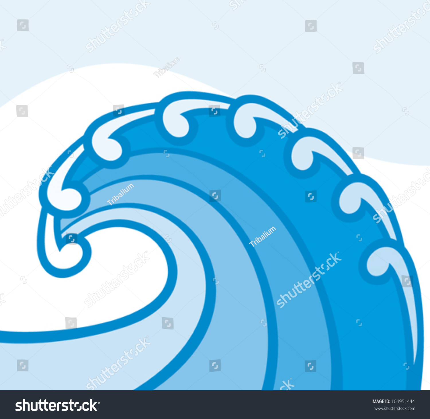 Sea Or Ocean Wave Stock Vector Illustration 104951444 : Shutterstock