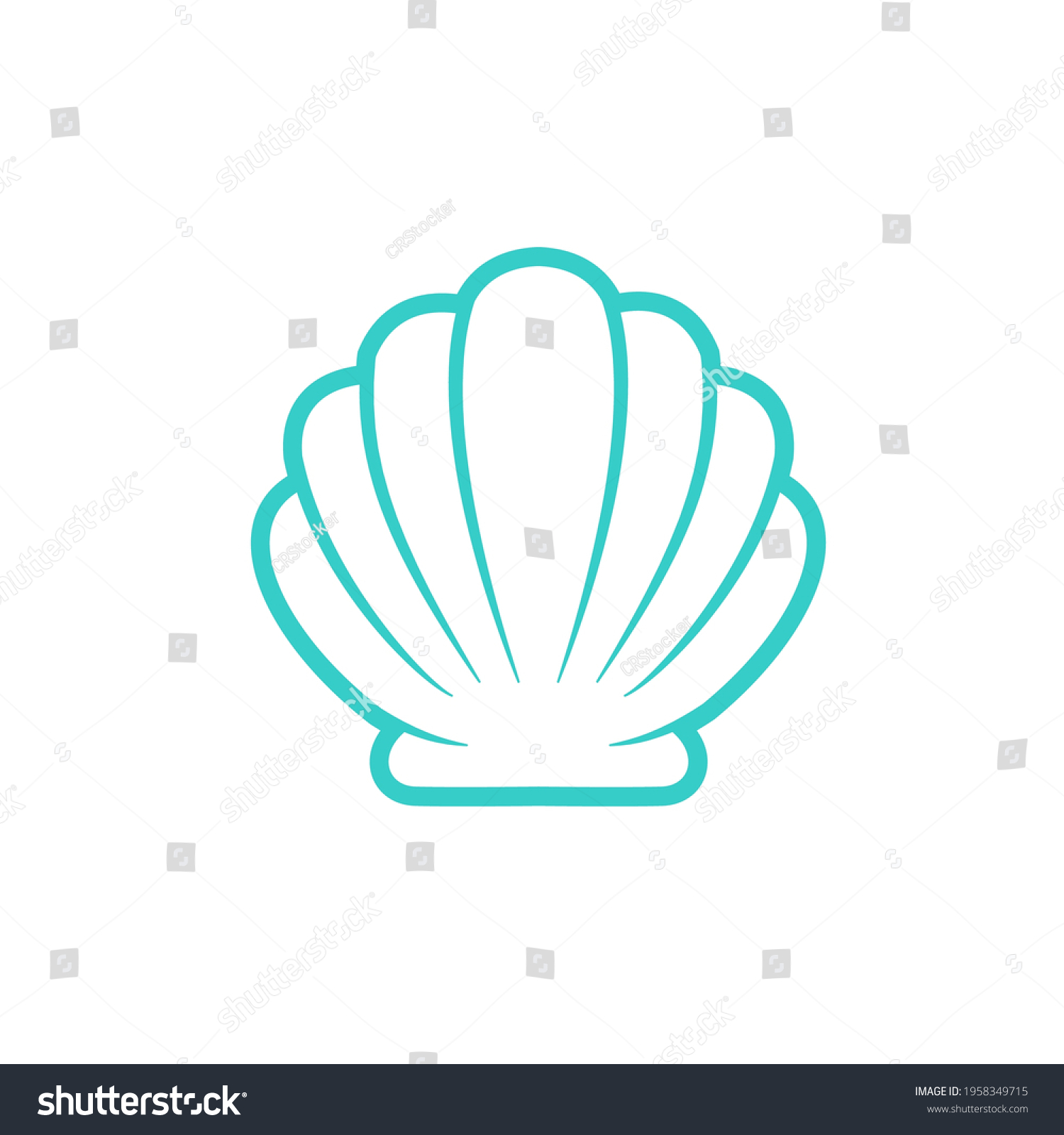 Sea Shell Vector Silhouette Isolated On Stock Vector (Royalty Free ...