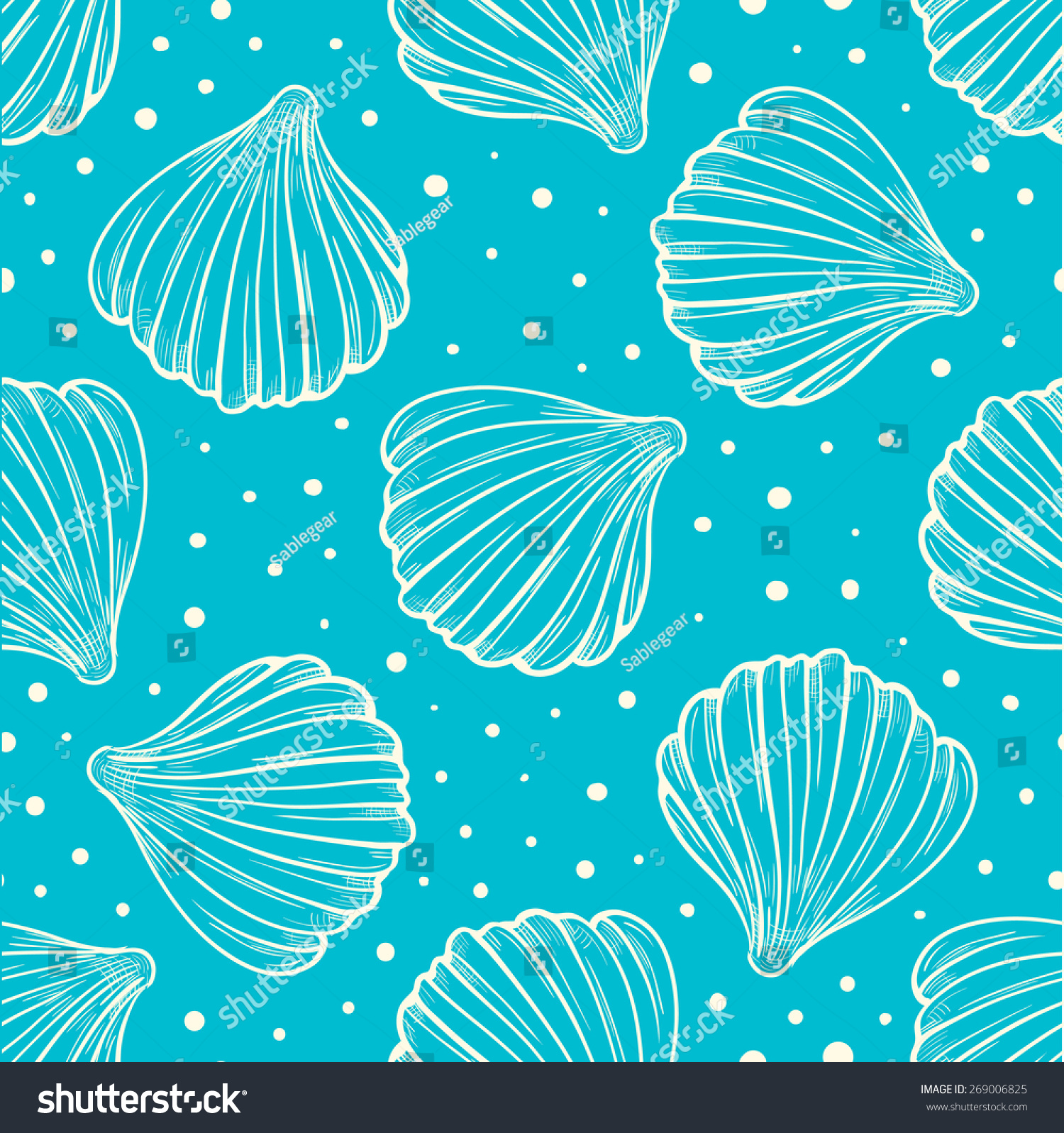 Sea Shells Vector Seamless Pattern - 269006825 : Shutterstock