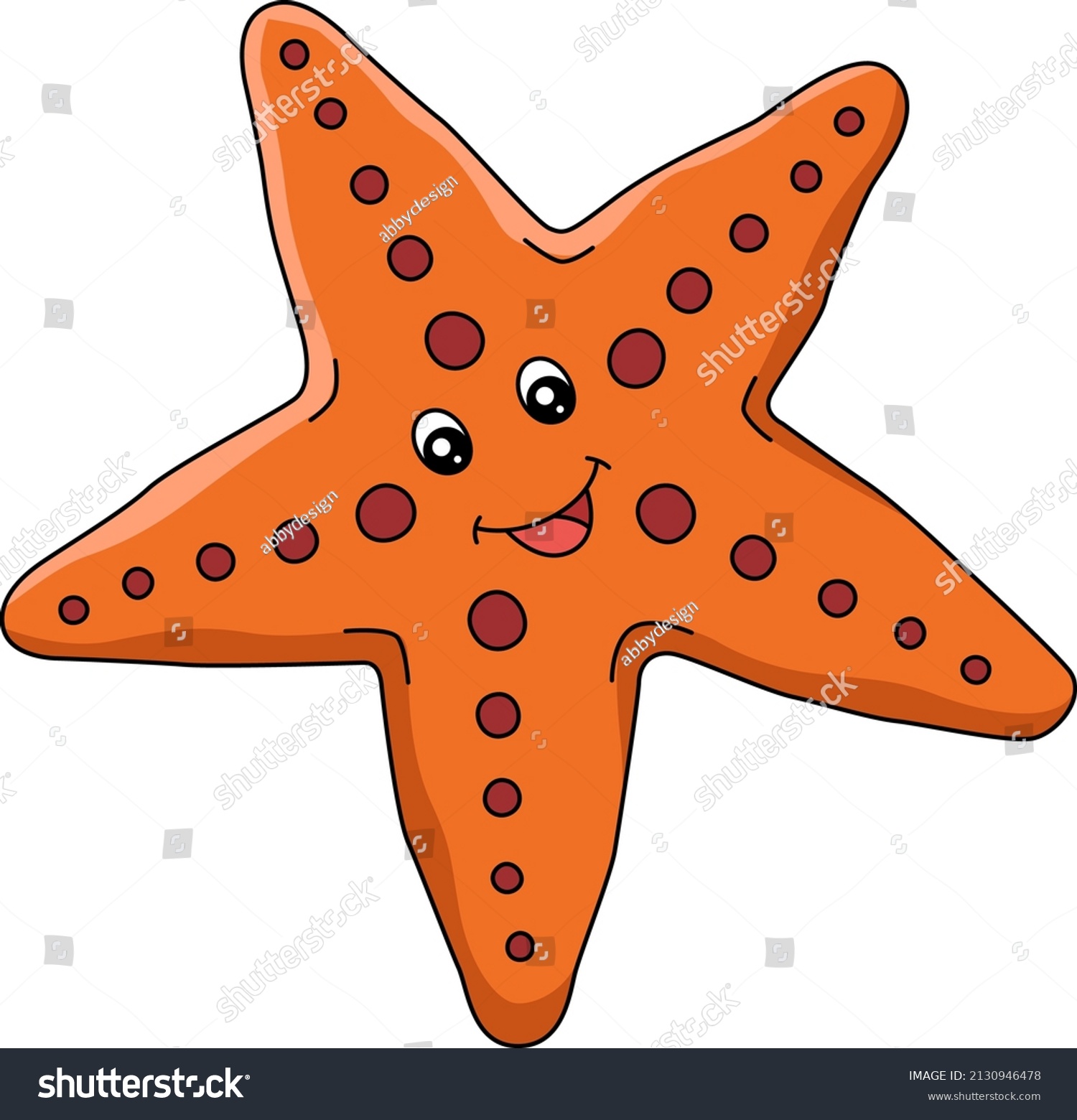 Sea Star Cartoon Clipart Illustration Stock Vector (Royalty Free ...