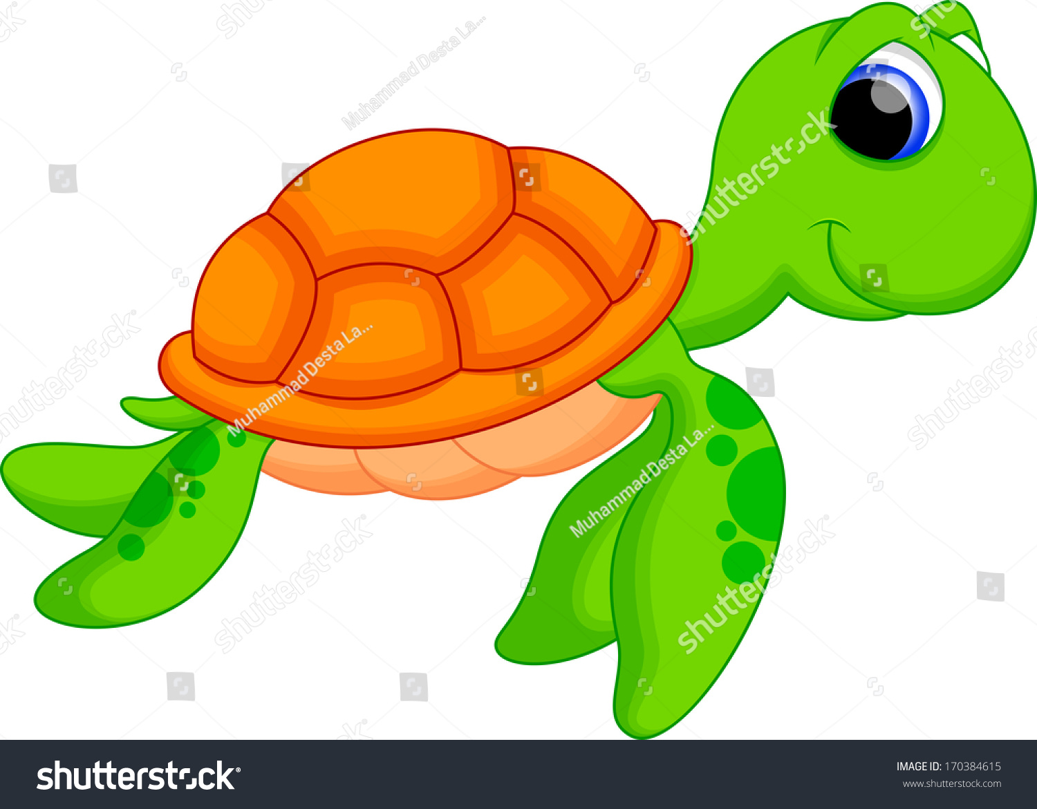 Sea Turtle Cartoon Stock Vector Illustration 170384615 : Shutterstock