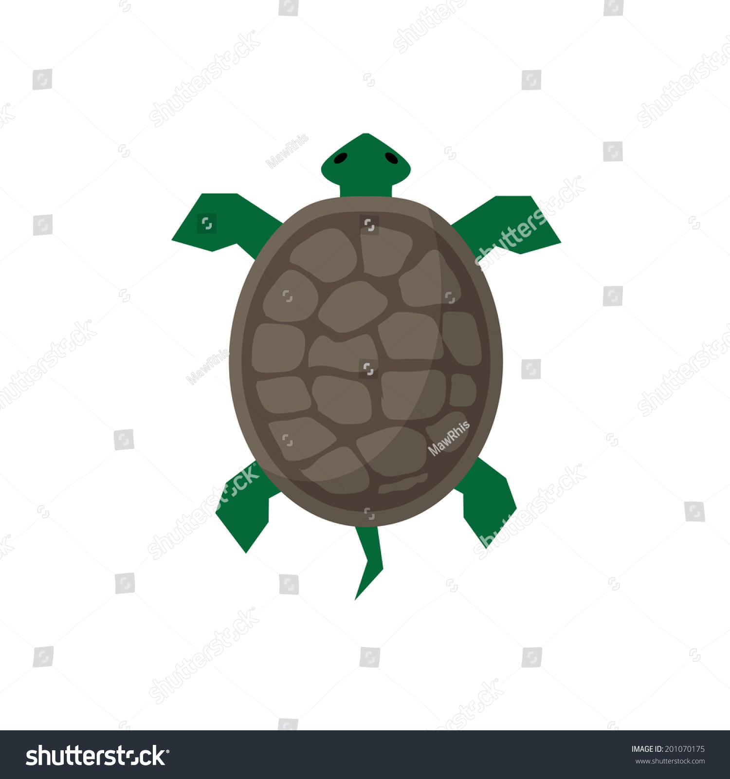 Sea Turtle Illustration Flat Style Shadow Stock Vector 201070175 ...